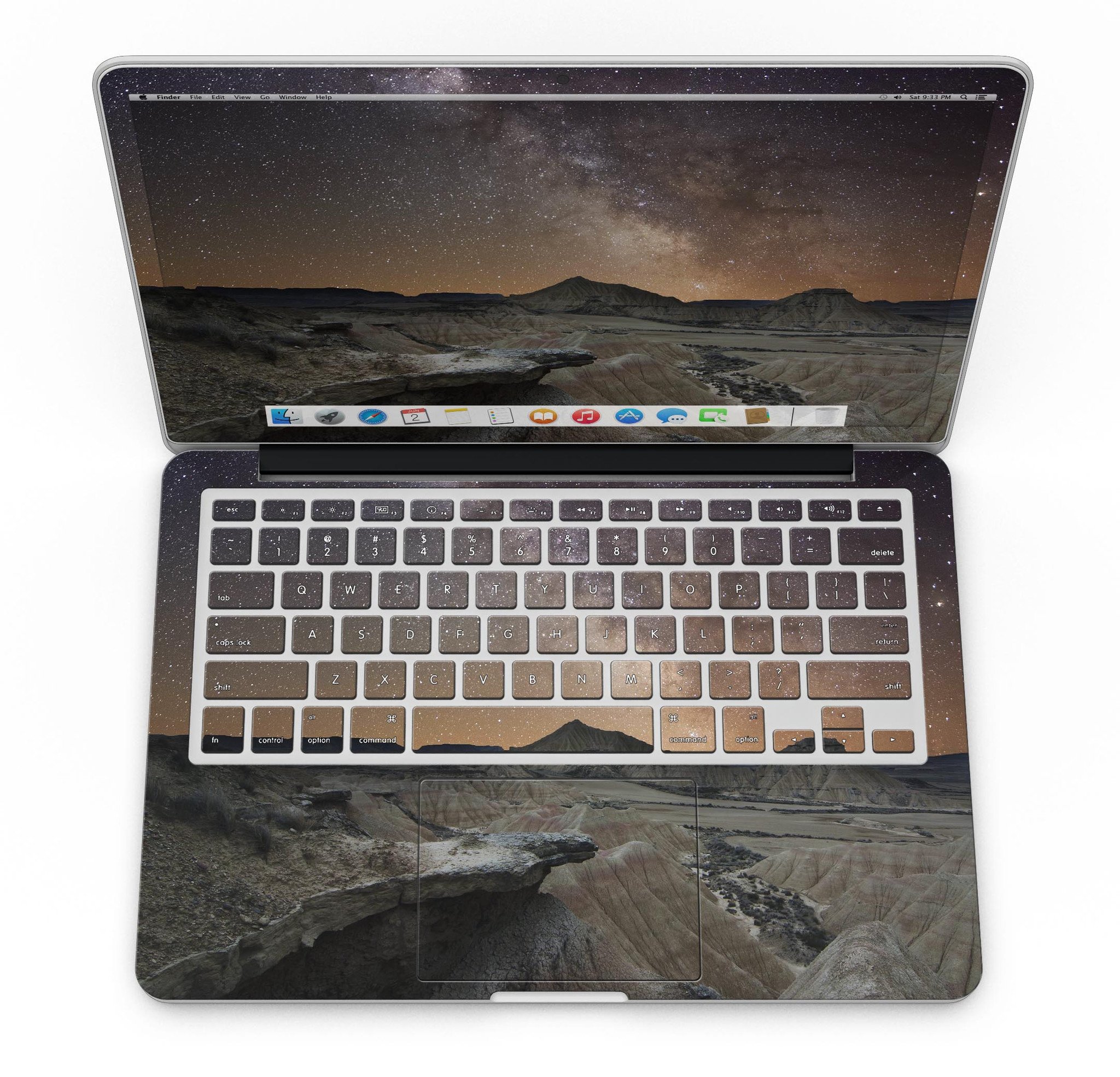 Desert Nights skin kit for MacBook Pro with Retina Display, showcasing a stylish design and premium vinyl material.