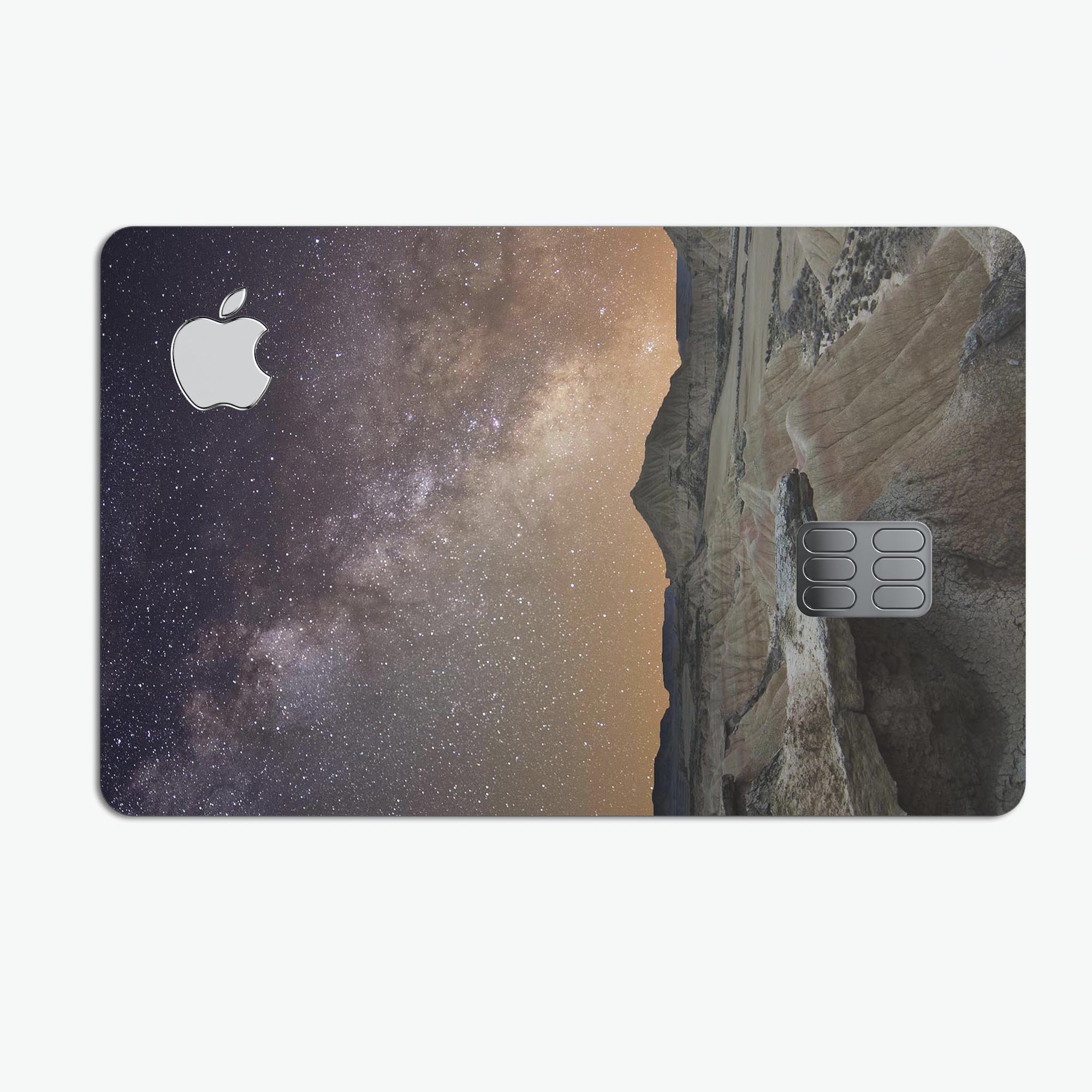 Desert Nights Premium Protective Decal Skin-Kit for Apple Card, showcasing its sleek design and finish options.