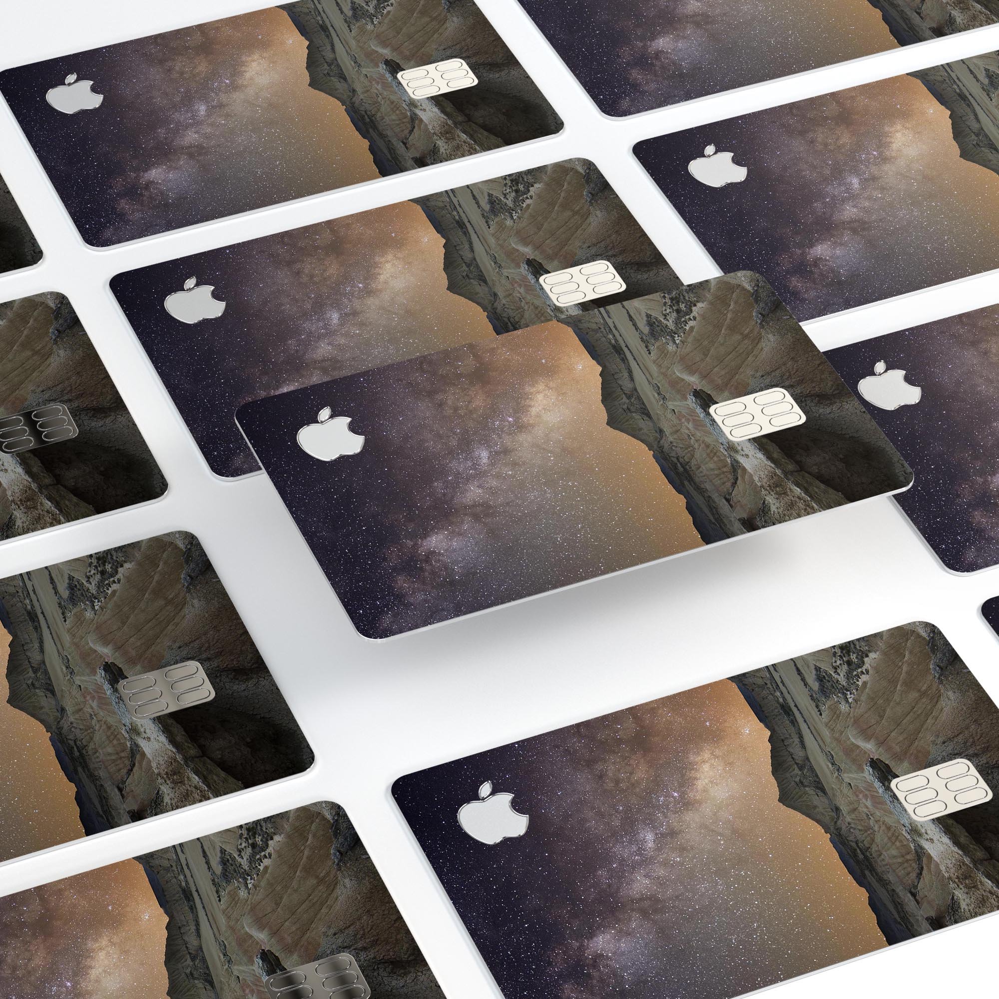 Desert Nights Premium Protective Decal Skin-Kit for Apple Card, showcasing its sleek design and finish options.