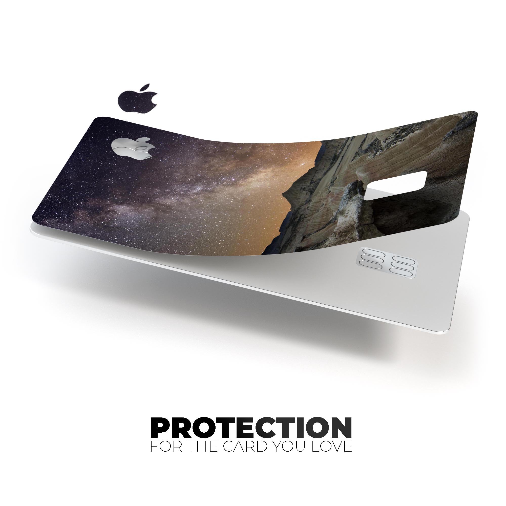 Desert Nights Premium Protective Decal Skin-Kit for Apple Card, showcasing its sleek design and finish options.