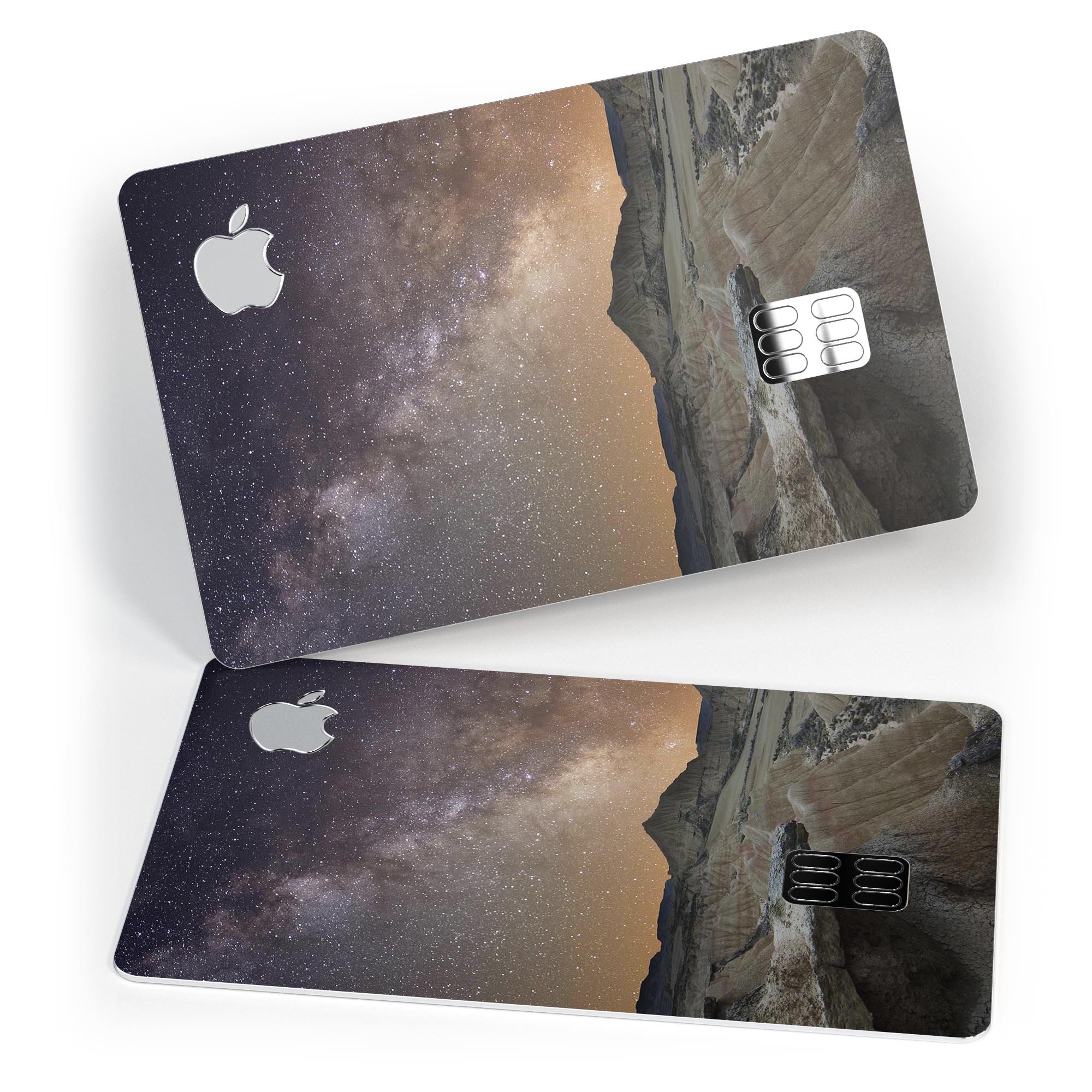 Desert Nights Premium Protective Decal Skin-Kit for Apple Card, showcasing its sleek design and finish options.