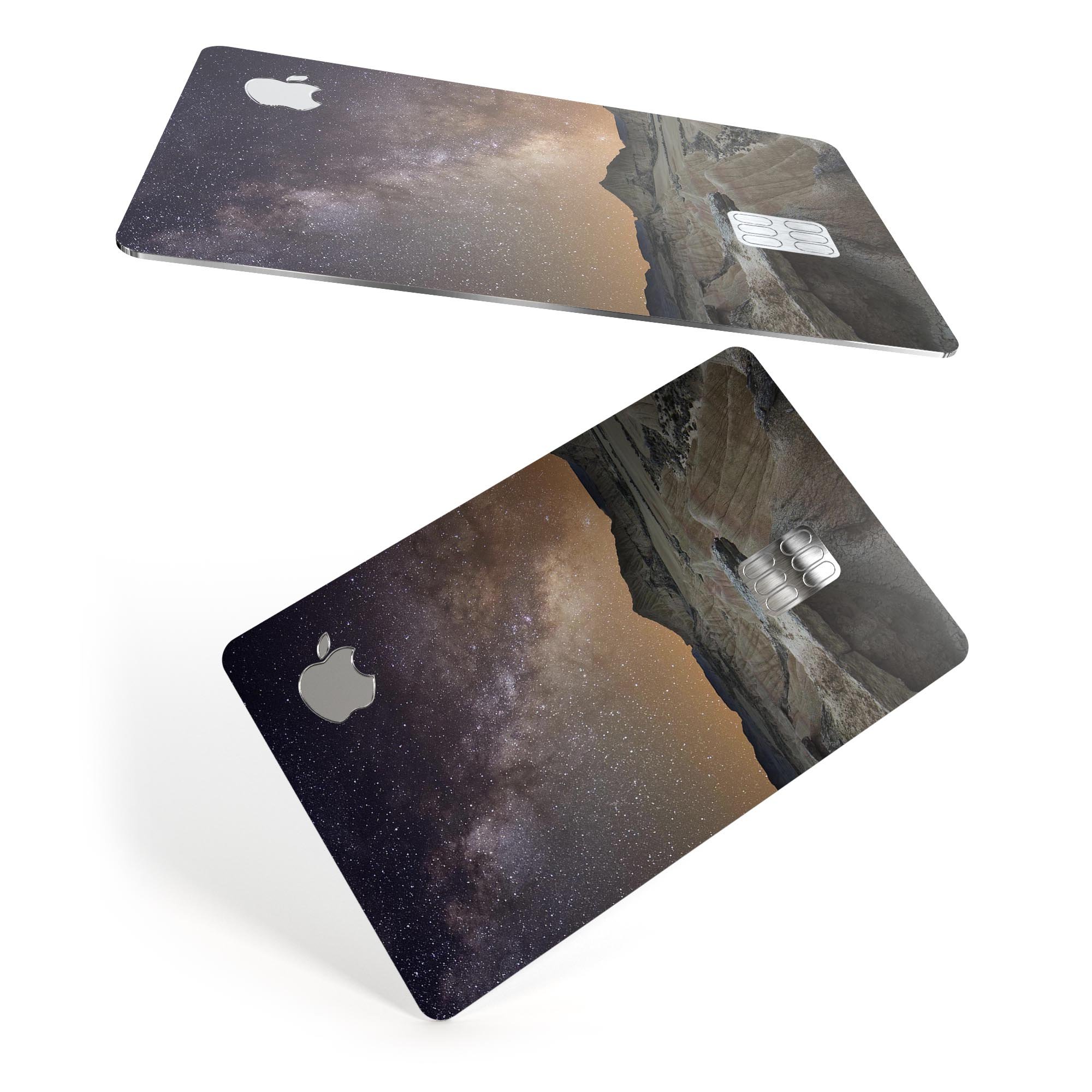 Desert Nights Premium Protective Decal Skin-Kit for Apple Card, showcasing its sleek design and finish options.