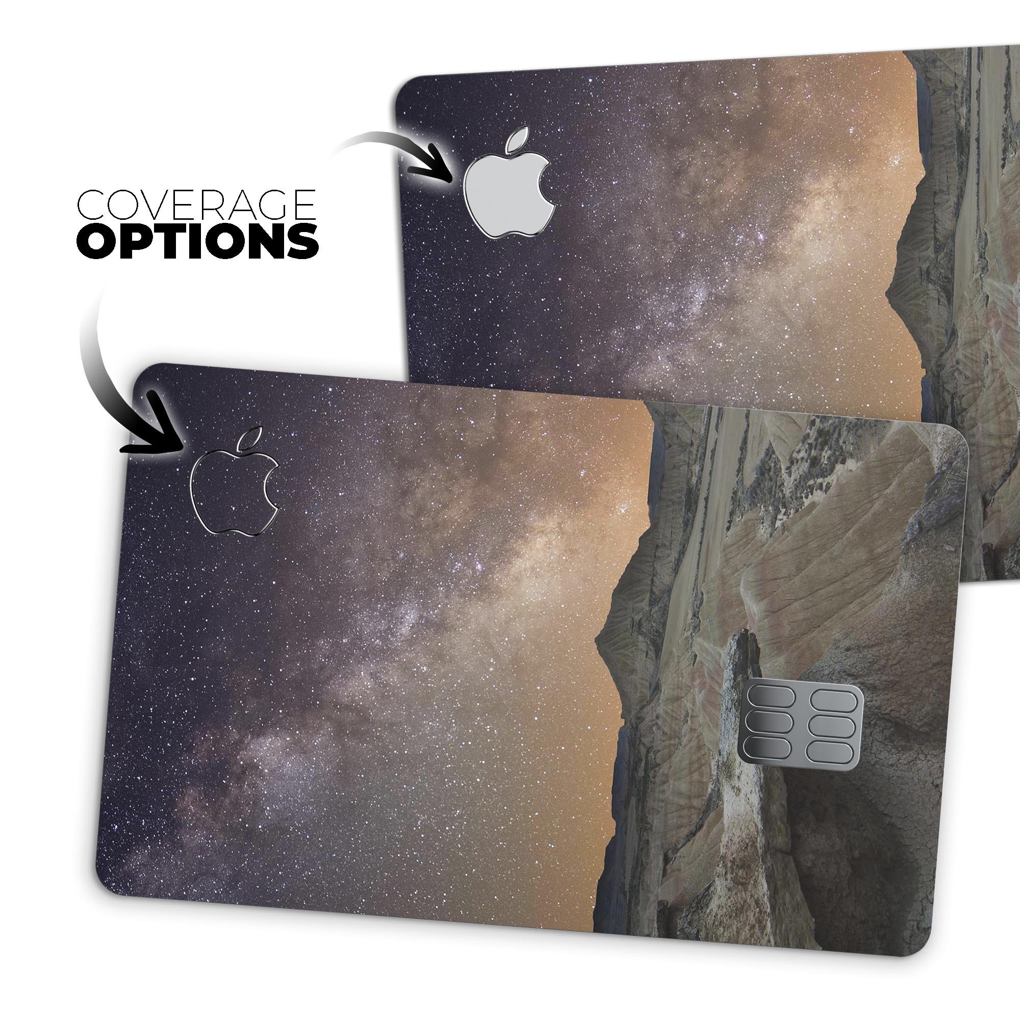 Desert Nights Premium Protective Decal Skin-Kit for Apple Card, showcasing its sleek design and finish options.