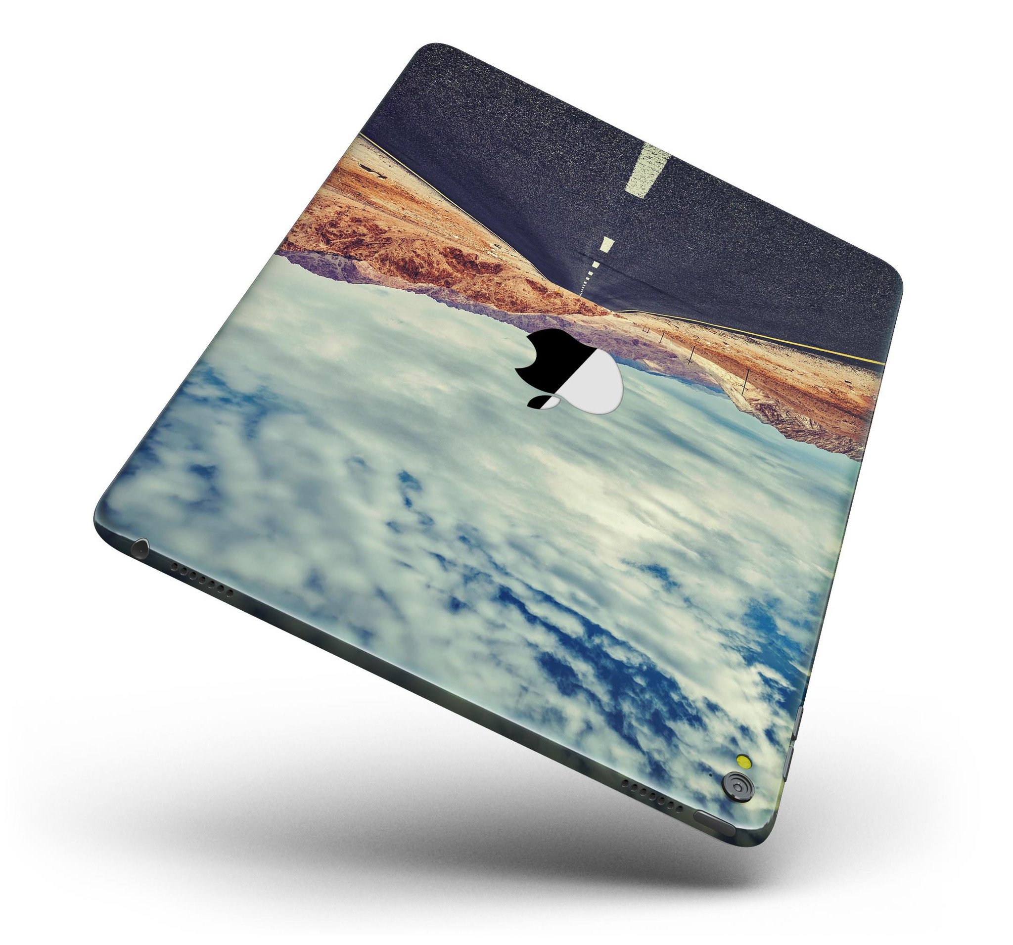 Desert Road Full Body Skin for iPad Pro, showcasing a stylish design with a premium vinyl finish, available in glossy or matte options.