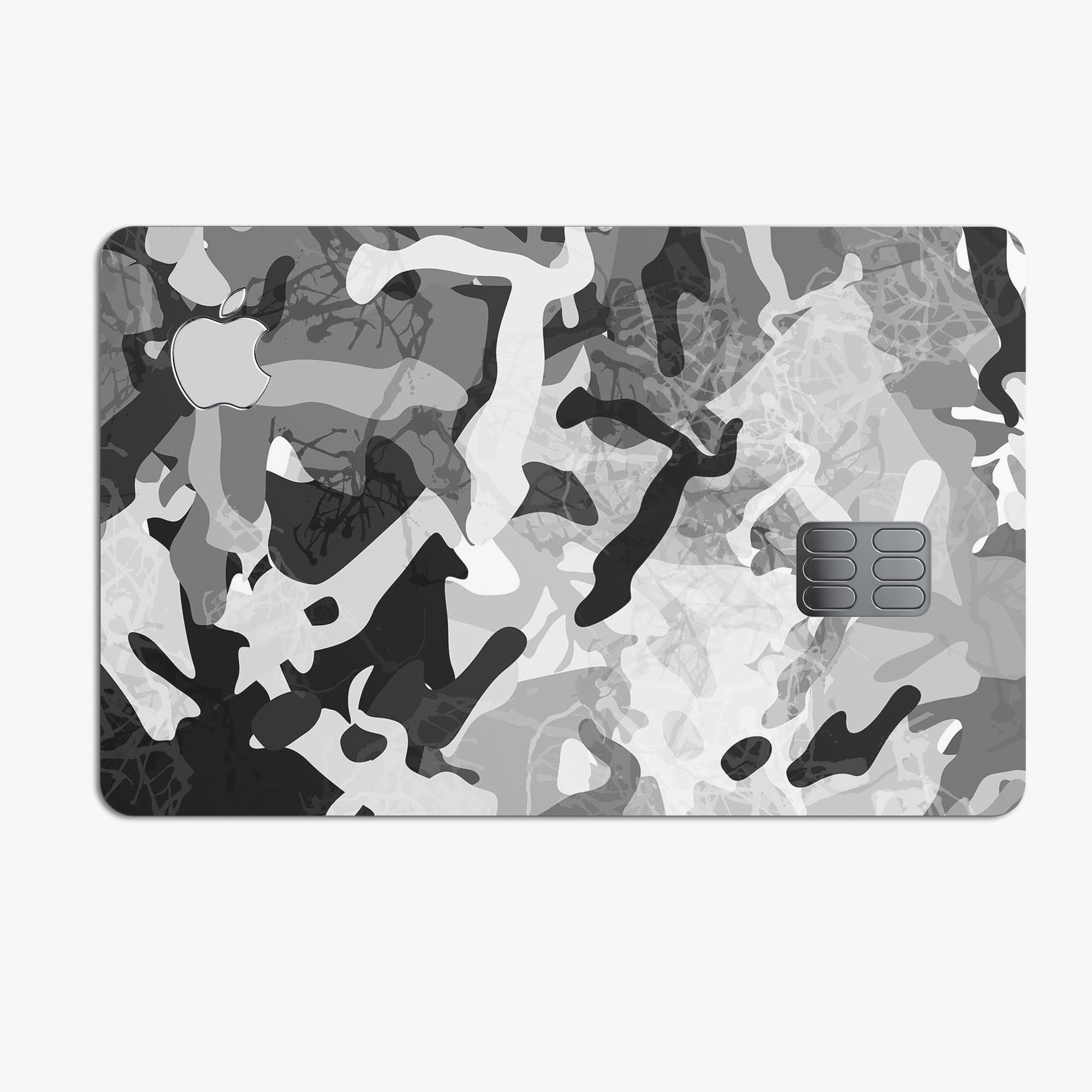 Desert Snow Camouflage V2 skin applied on an Apple Card, showcasing its premium design and protective features.