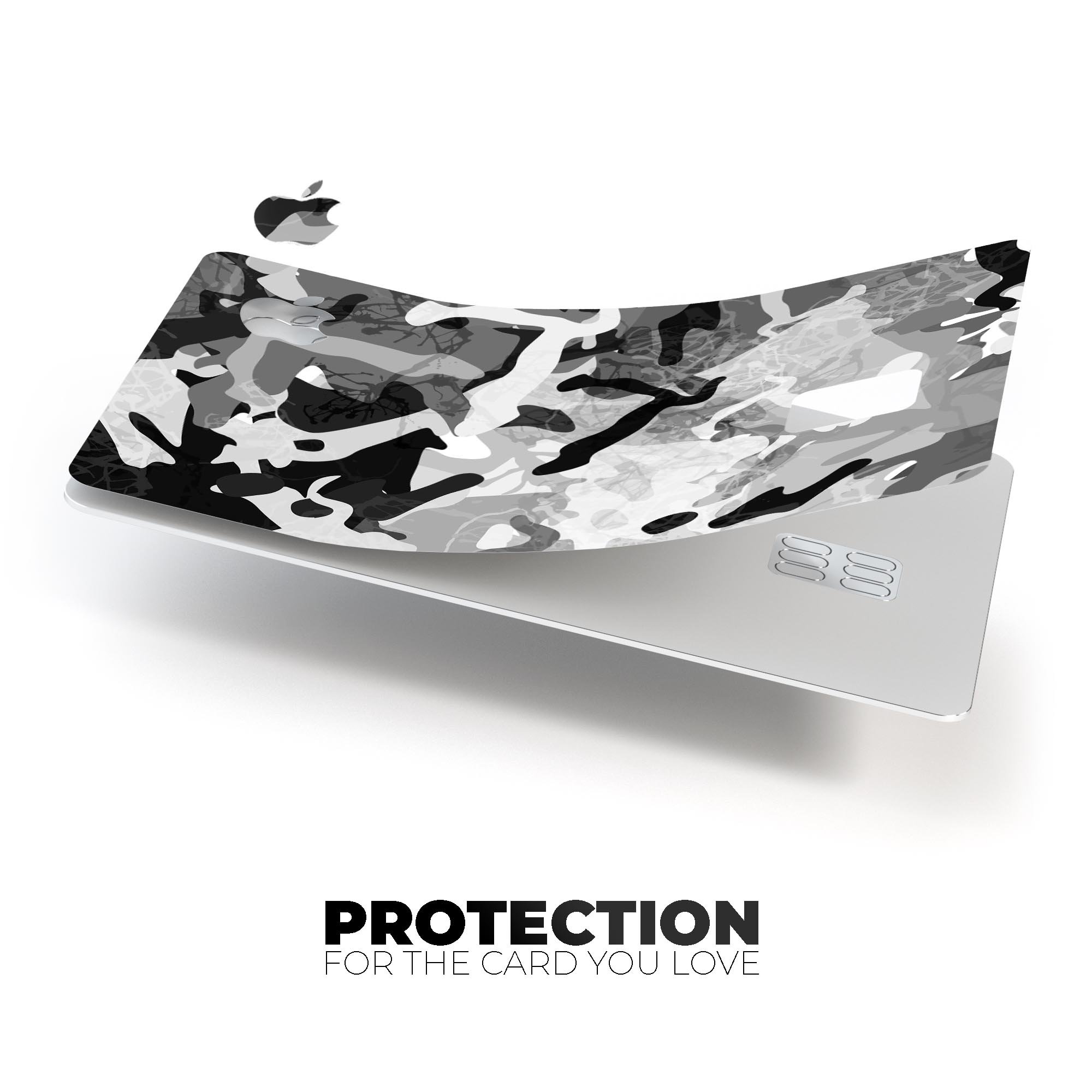 Desert Snow Camouflage V2 skin applied on an Apple Card, showcasing its premium design and protective features.