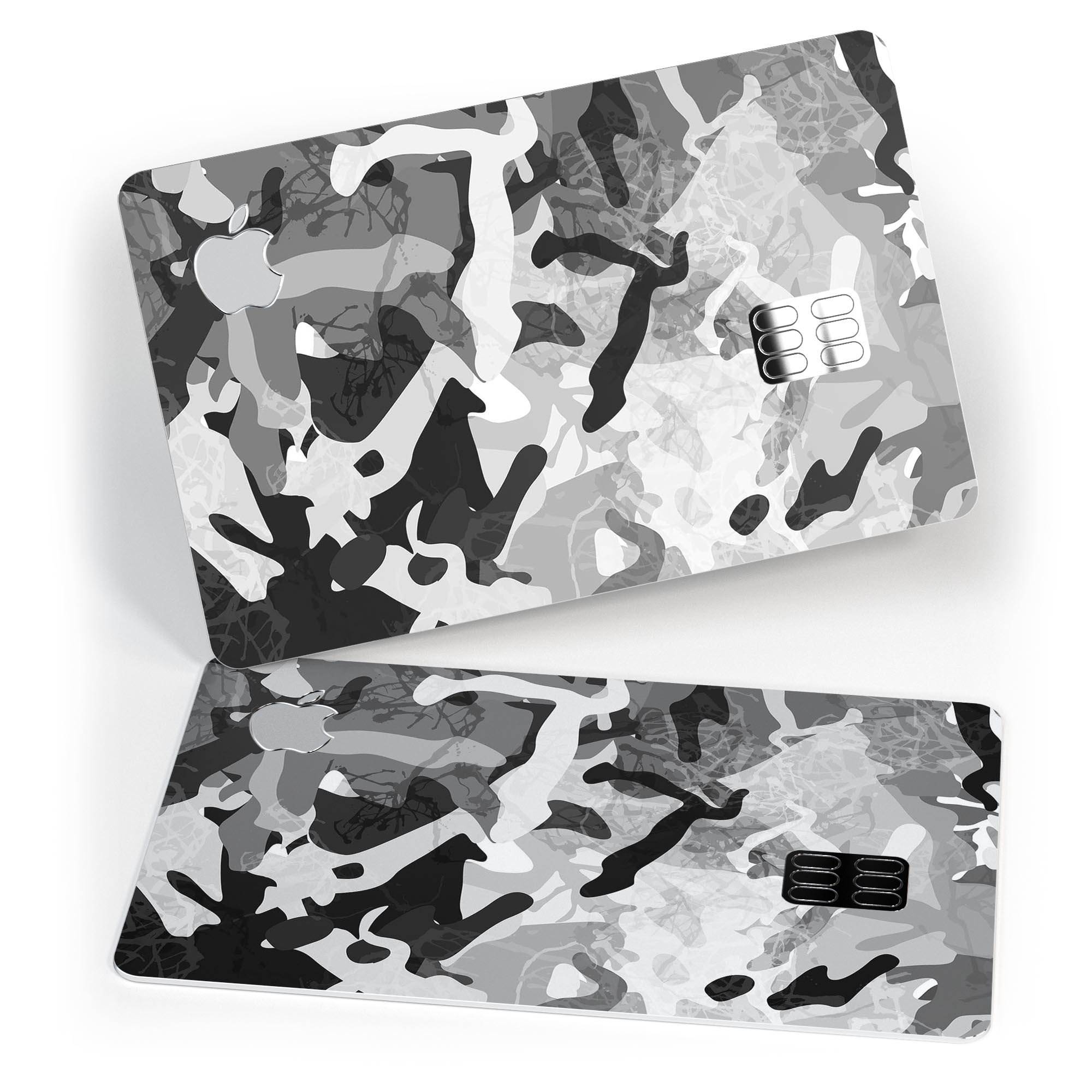 Desert Snow Camouflage V2 skin applied on an Apple Card, showcasing its premium design and protective features.