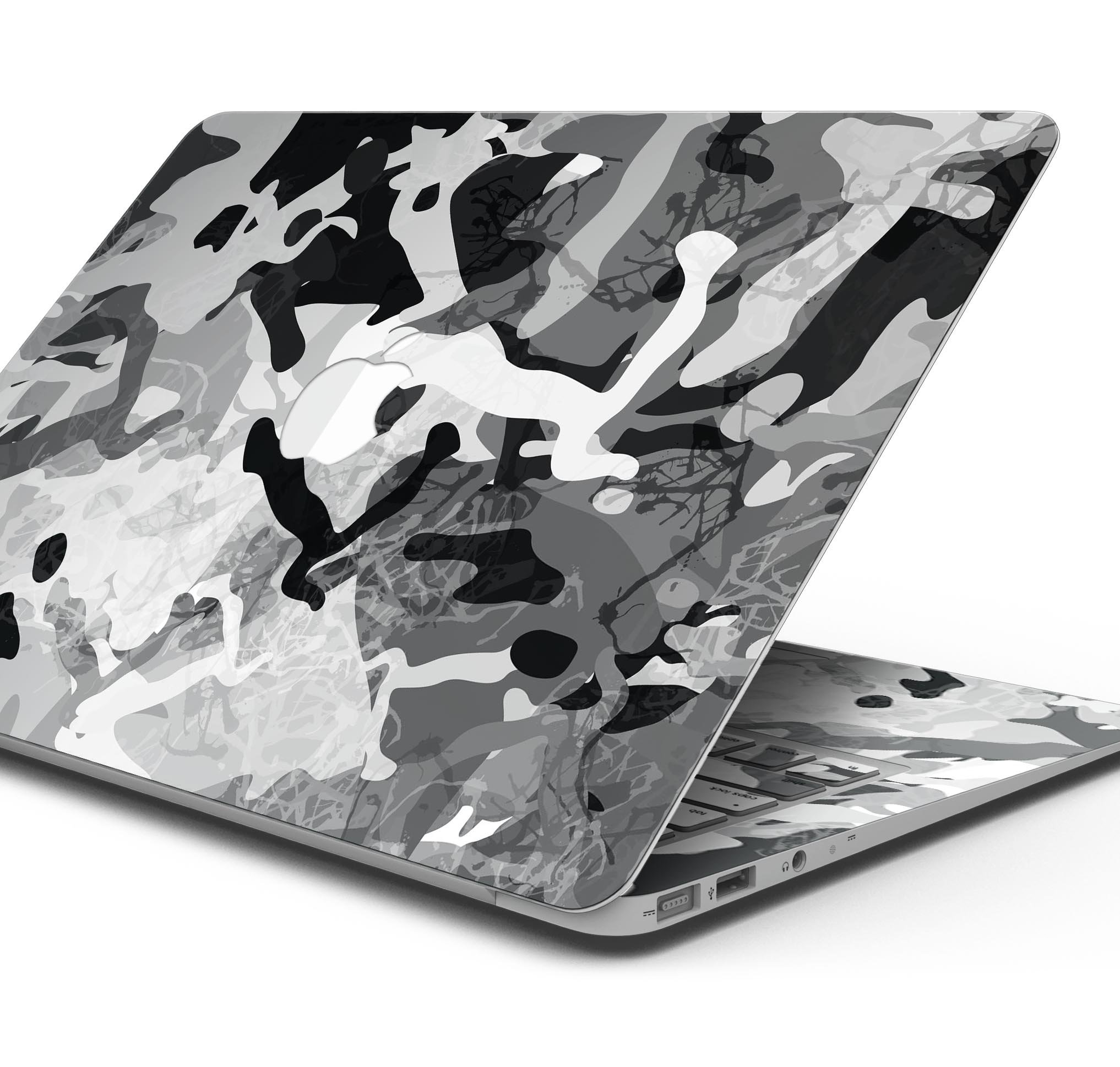 Desert Snow Camouflage V2 skin decal wrap kit for Apple MacBook, showcasing a stylish design and premium vinyl material.