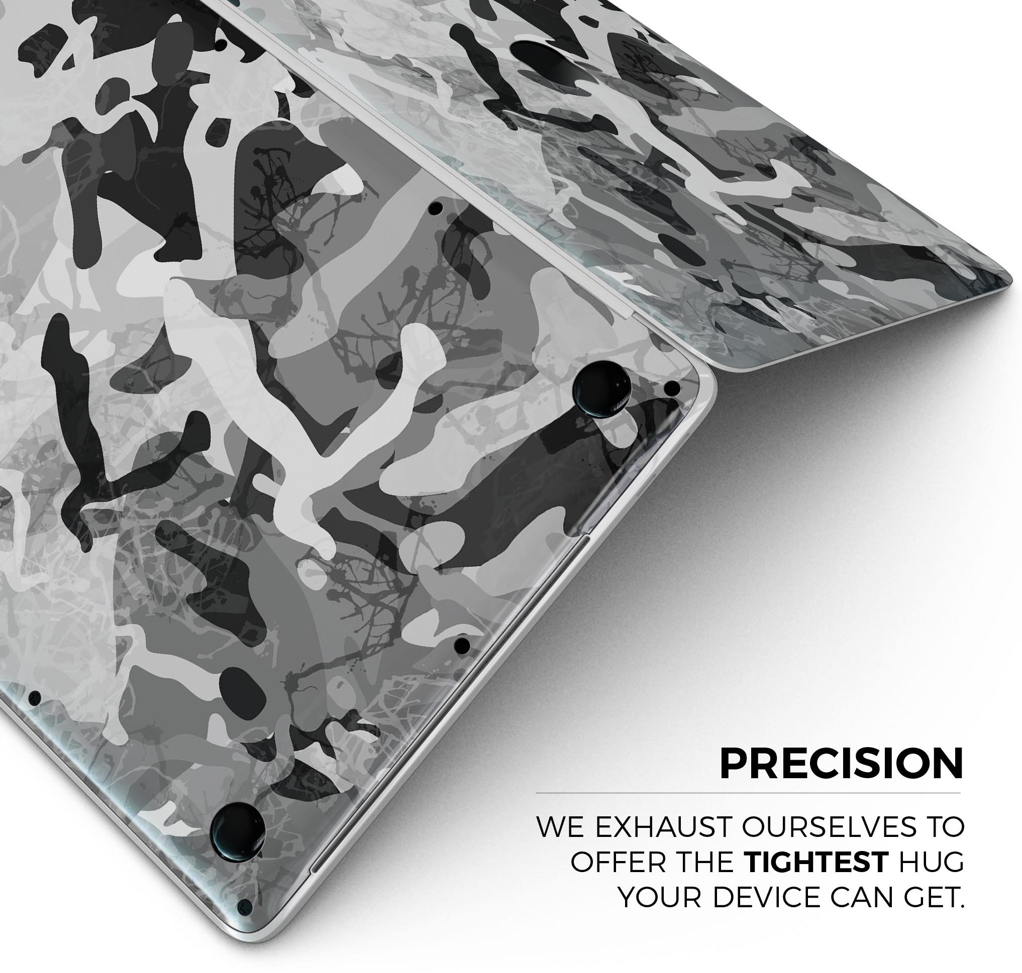 Desert Snow Camouflage V2 skin decal wrap kit for Apple MacBook, showcasing a stylish design and premium vinyl material.