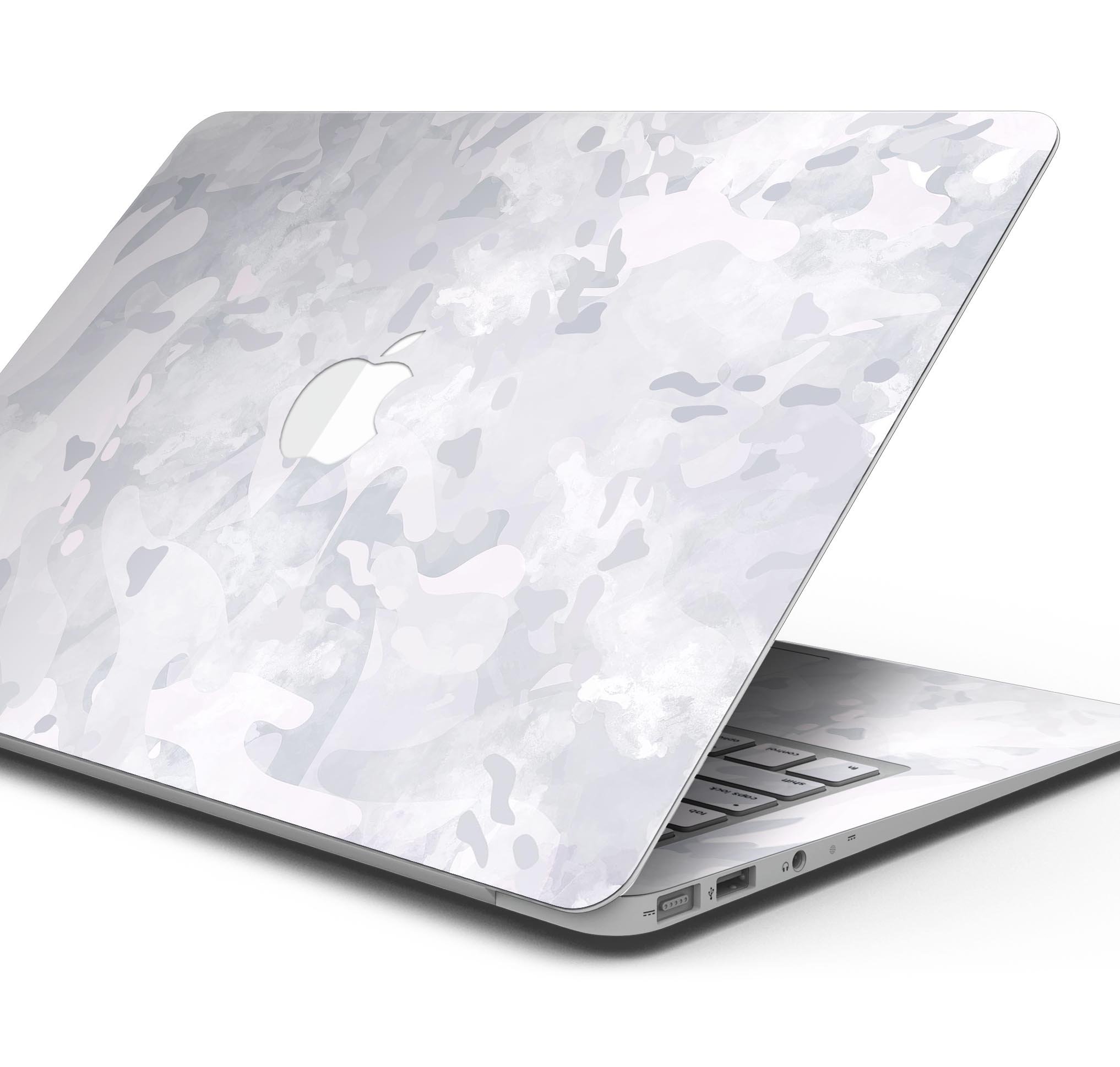 Desert Winter Camouflage V3 skin decal wrap kit for Apple MacBook, showcasing a stylish design and premium vinyl material.