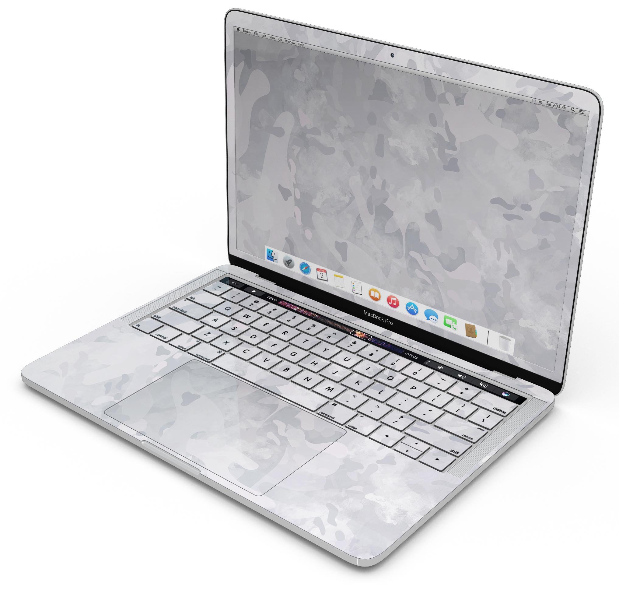 Desert Winter Camouflage V3 skin decal wrap kit for Apple MacBook, showcasing a stylish design and premium vinyl material.