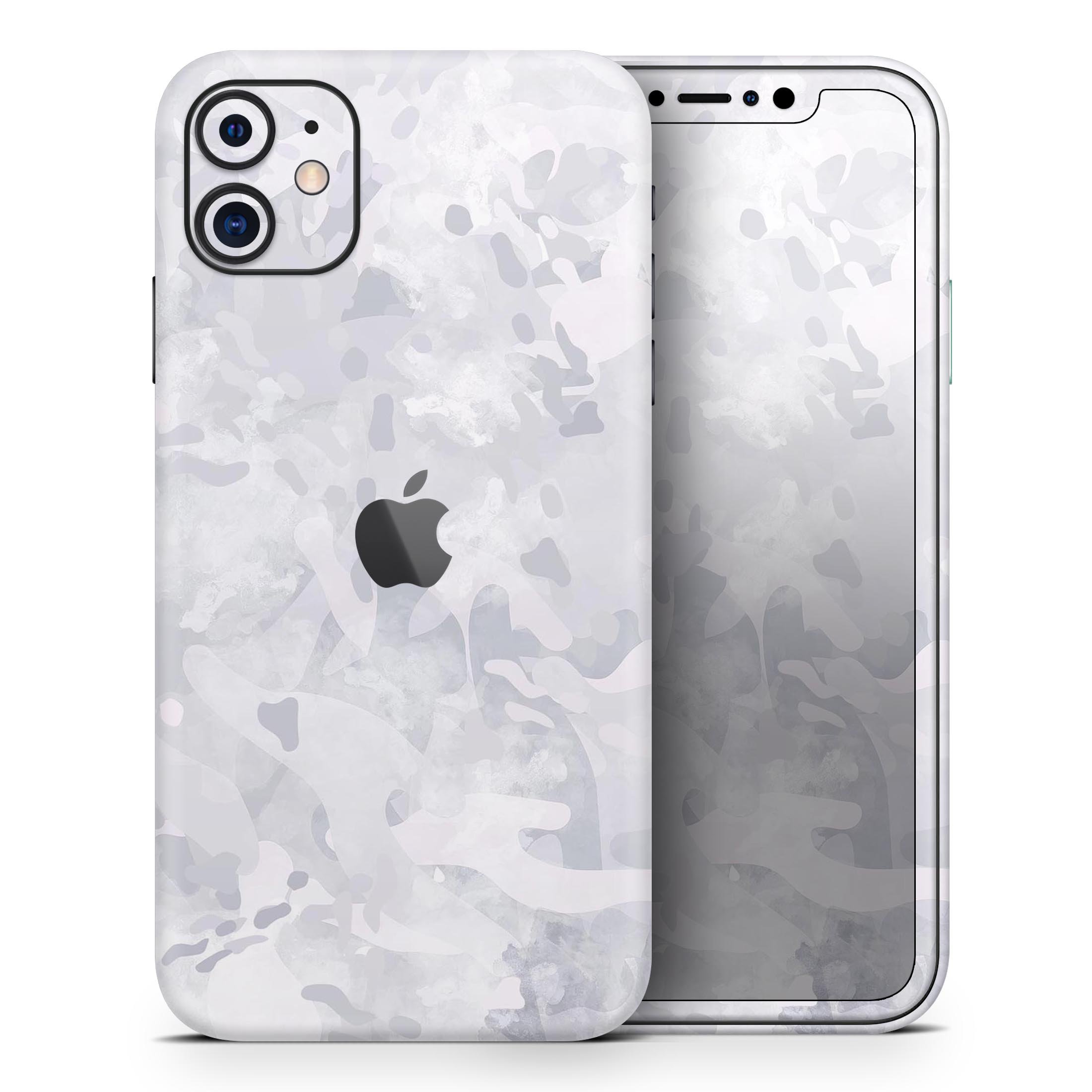 Desert Winter Camouflage V3 Skin-Kit for Apple iPhone, showcasing a stylish camouflage design on a sleek device.