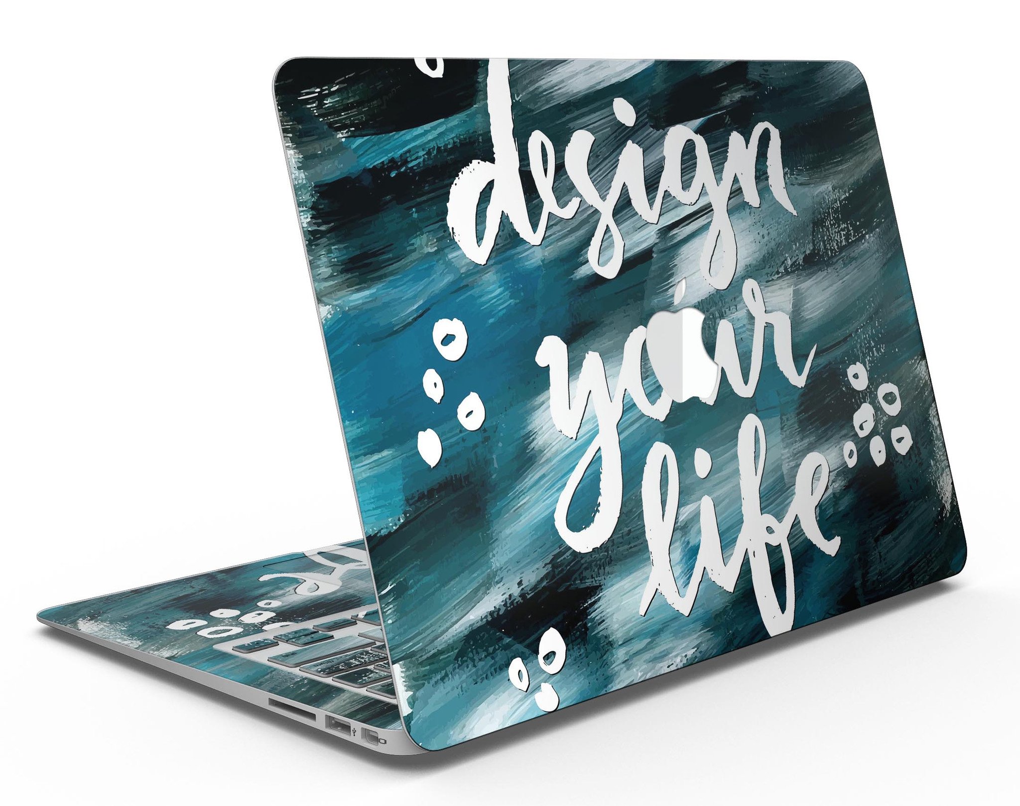 Design your Life MacBook Air Skin Kit showcasing premium vinyl in gloss and matte finishes, designed for protection and style.