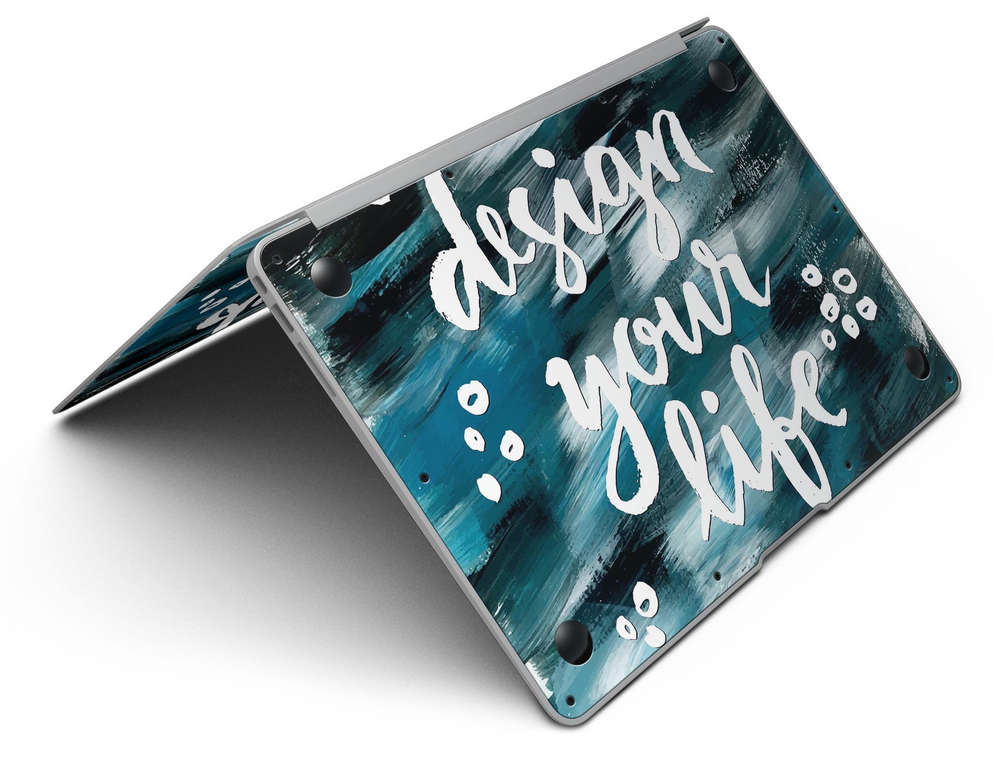 Design your Life MacBook Air Skin Kit showcasing premium vinyl in gloss and matte finishes, designed for protection and style.