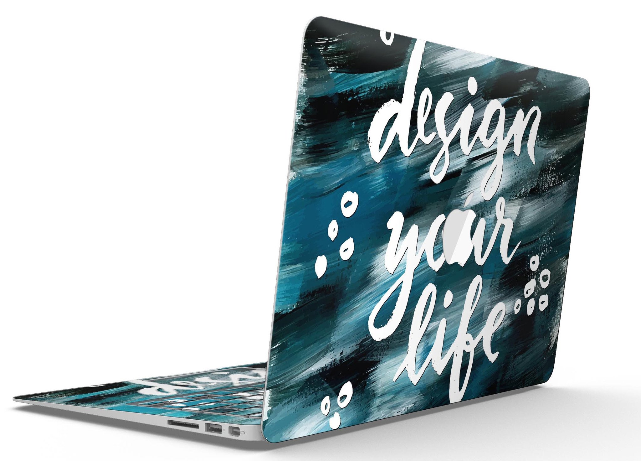 Design your Life MacBook Air Skin Kit showcasing premium vinyl in gloss and matte finishes, designed for protection and style.