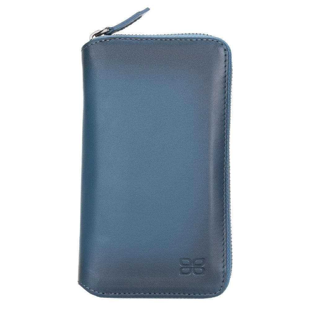 Detachable Leather Zipper Wallet Case for Apple iPhone 12 Series, featuring a sleek design with card slots and a detachable magnetic phone case.