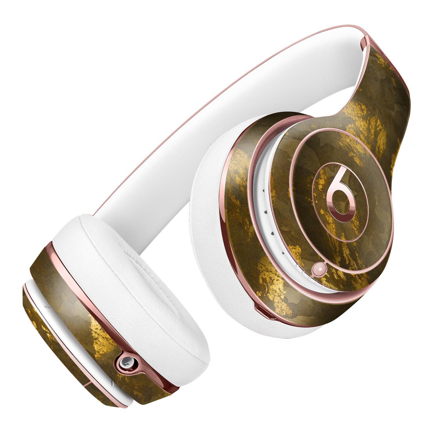 Dirt Covered Golden Plate Skin Kit for Beats by Dre Solo 3 Wireless Headphones, showcasing a stylish design and premium vinyl material.