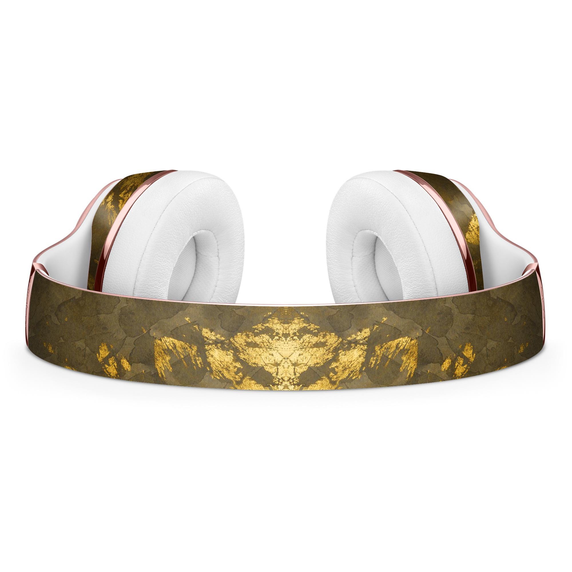 Dirt Covered Golden Plate Skin Kit for Beats by Dre Solo 3 Wireless Headphones, showcasing a stylish design and premium vinyl material.