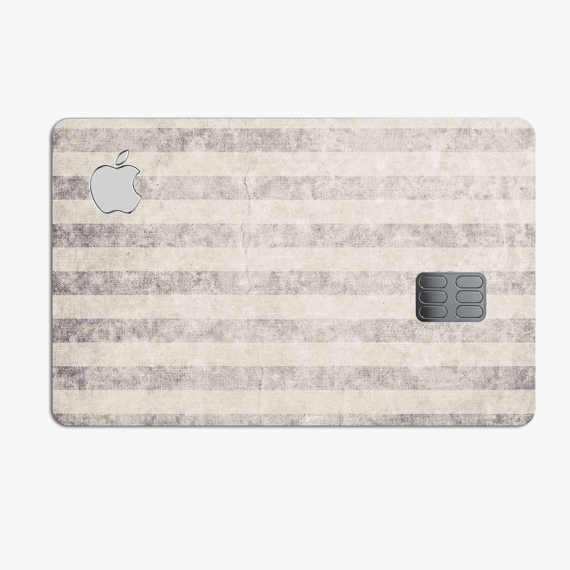 Disappearing Black and White Vertical Stripes skin for Apple Card, showcasing premium vinyl material and stylish design.