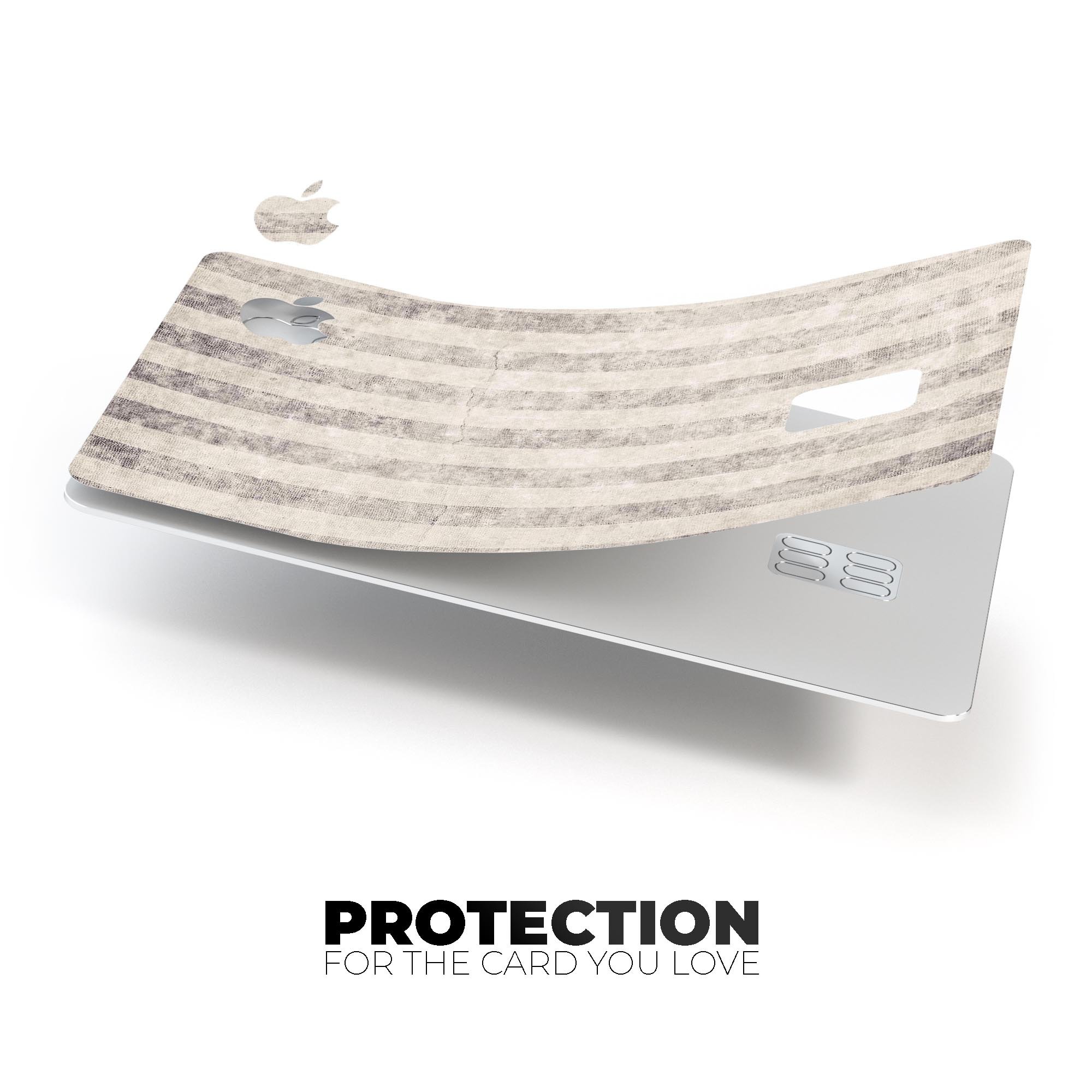 Disappearing Black and White Vertical Stripes skin for Apple Card, showcasing premium vinyl material and stylish design.