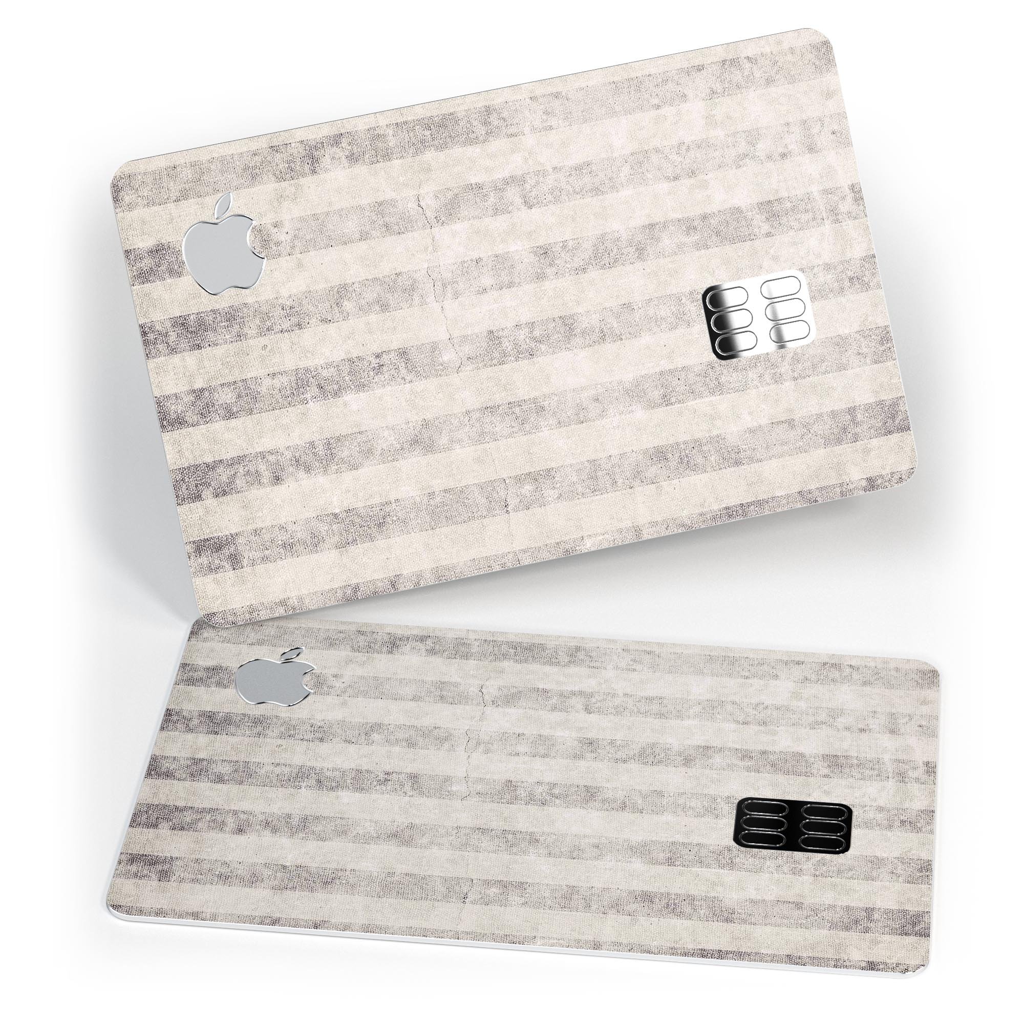 Disappearing Black and White Vertical Stripes skin for Apple Card, showcasing premium vinyl material and stylish design.