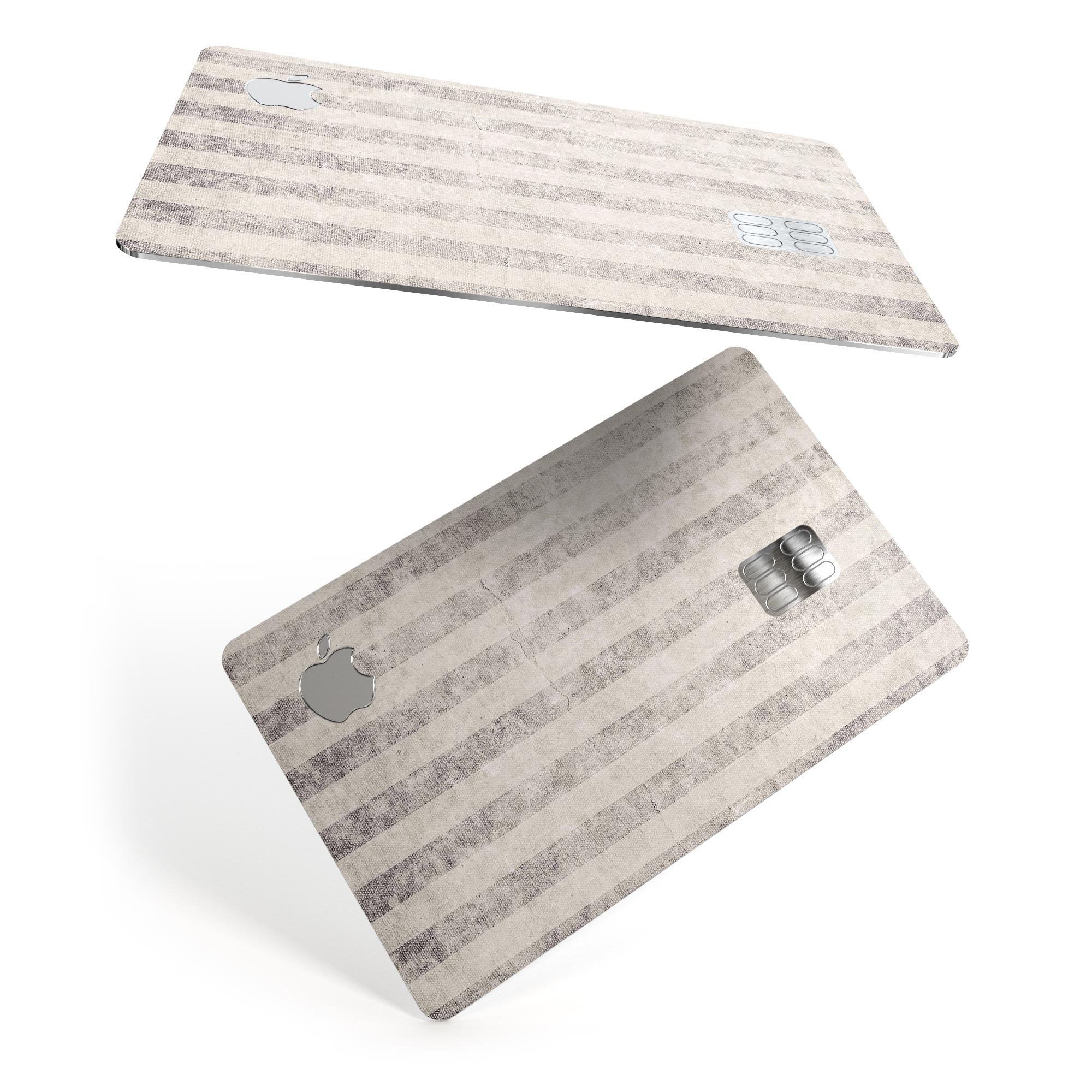 Disappearing Black and White Vertical Stripes skin for Apple Card, showcasing premium vinyl material and stylish design.