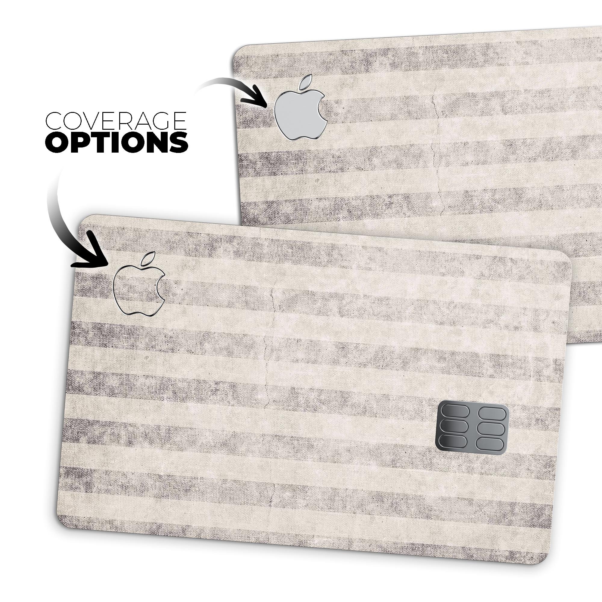 Disappearing Black and White Vertical Stripes skin for Apple Card, showcasing premium vinyl material and stylish design.