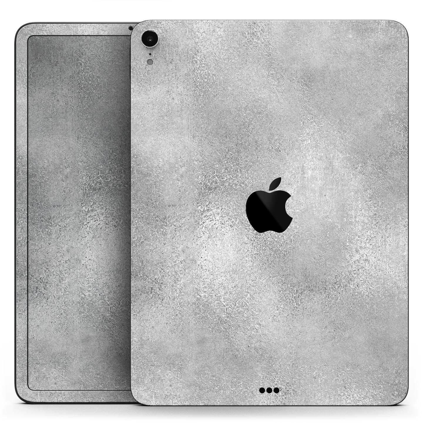 Distressed Silver Texture v11 skin decal for Apple device, showcasing a sleek design and premium finish.