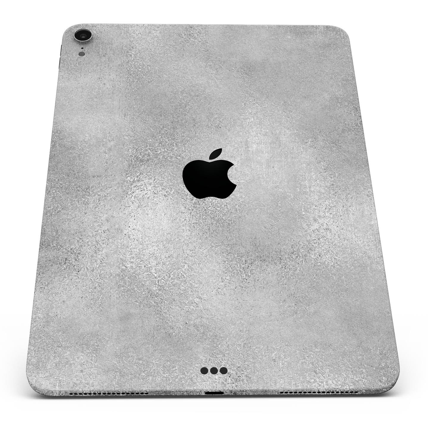 Distressed Silver Texture v11 skin decal for Apple device, showcasing a sleek design and premium finish.