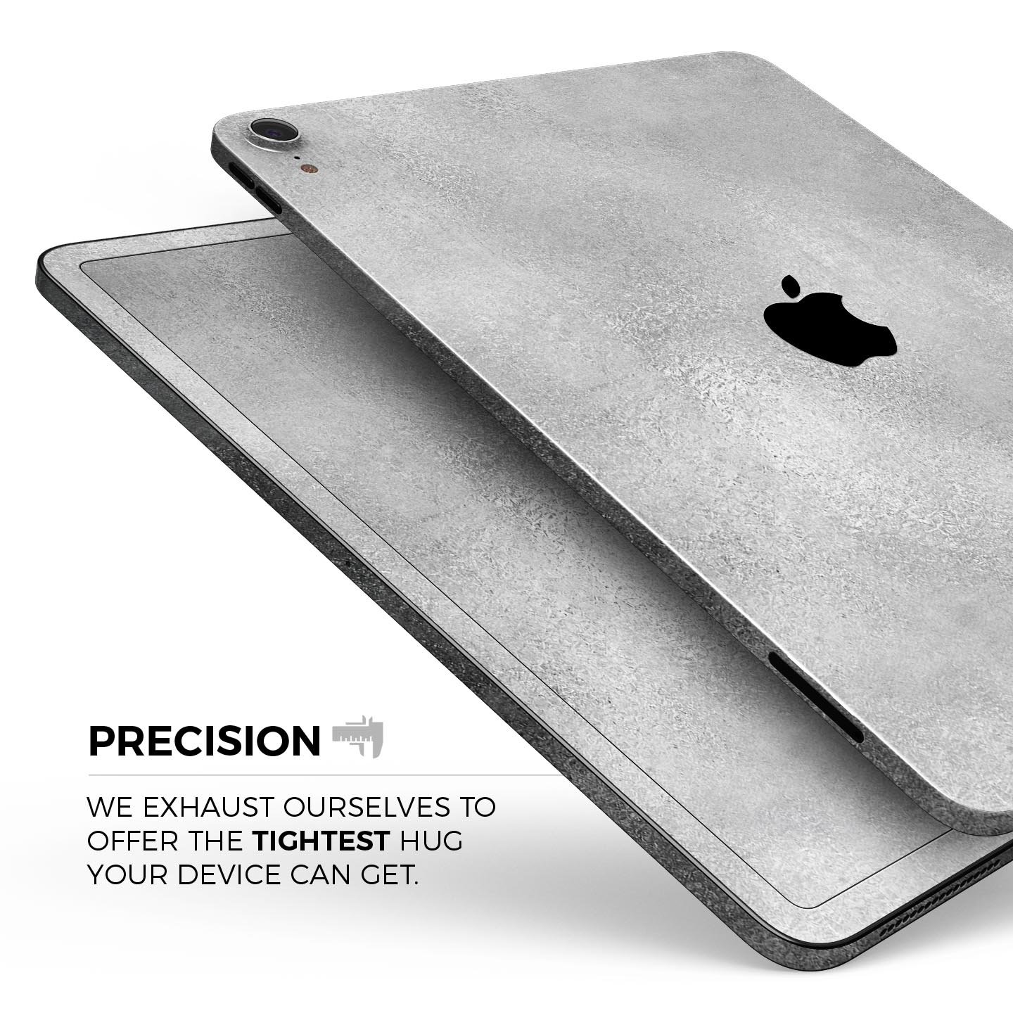 Distressed Silver Texture v11 skin decal for Apple device, showcasing a sleek design and premium finish.