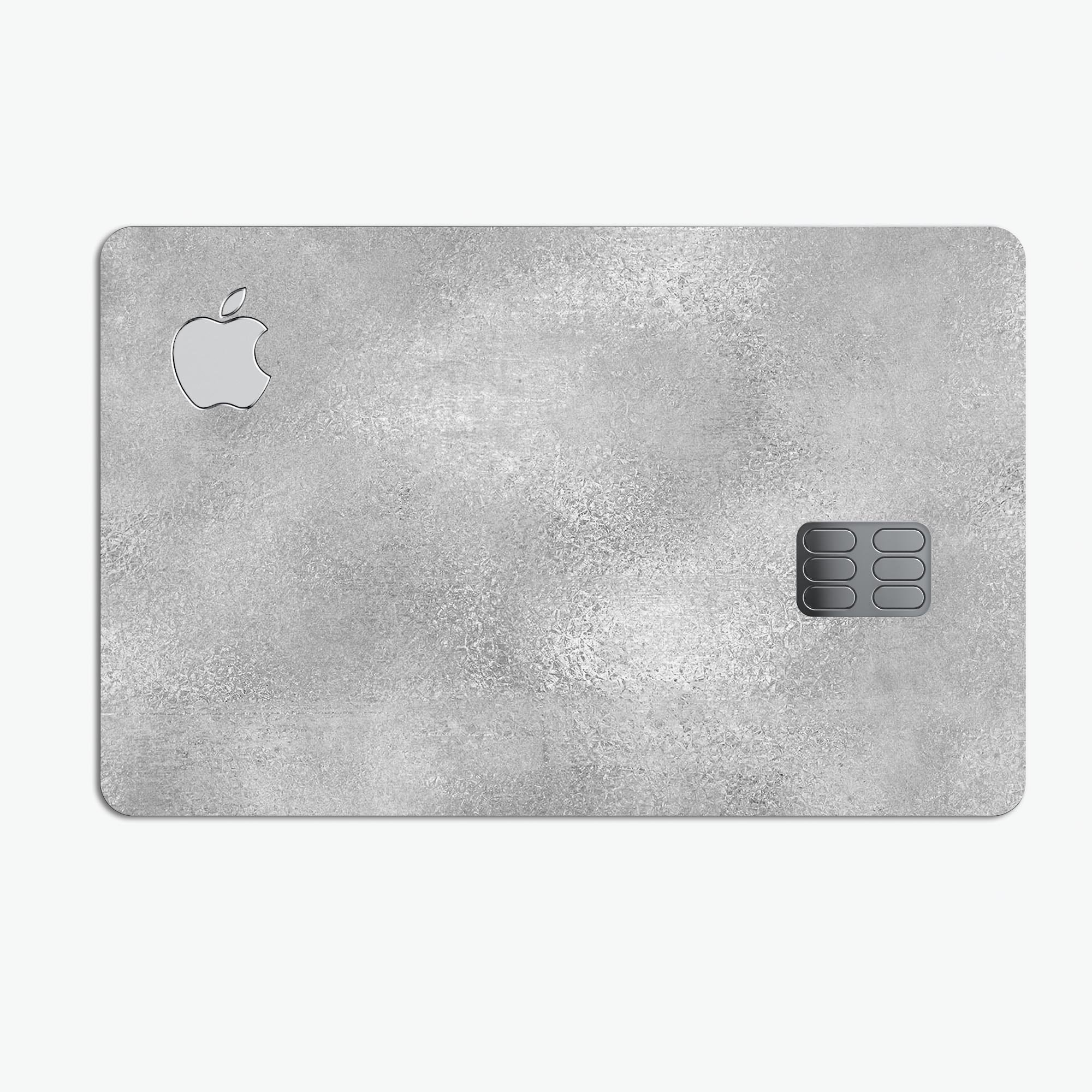 Distressed Silver Texture v11 decal skin for Apple Card, showcasing premium vinyl finish and bubble-free installation.