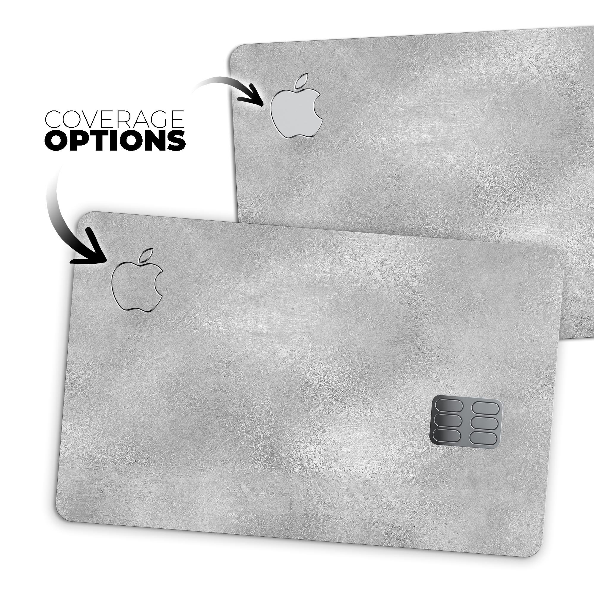 Distressed Silver Texture v11 decal skin for Apple Card, showcasing premium vinyl finish and bubble-free installation.