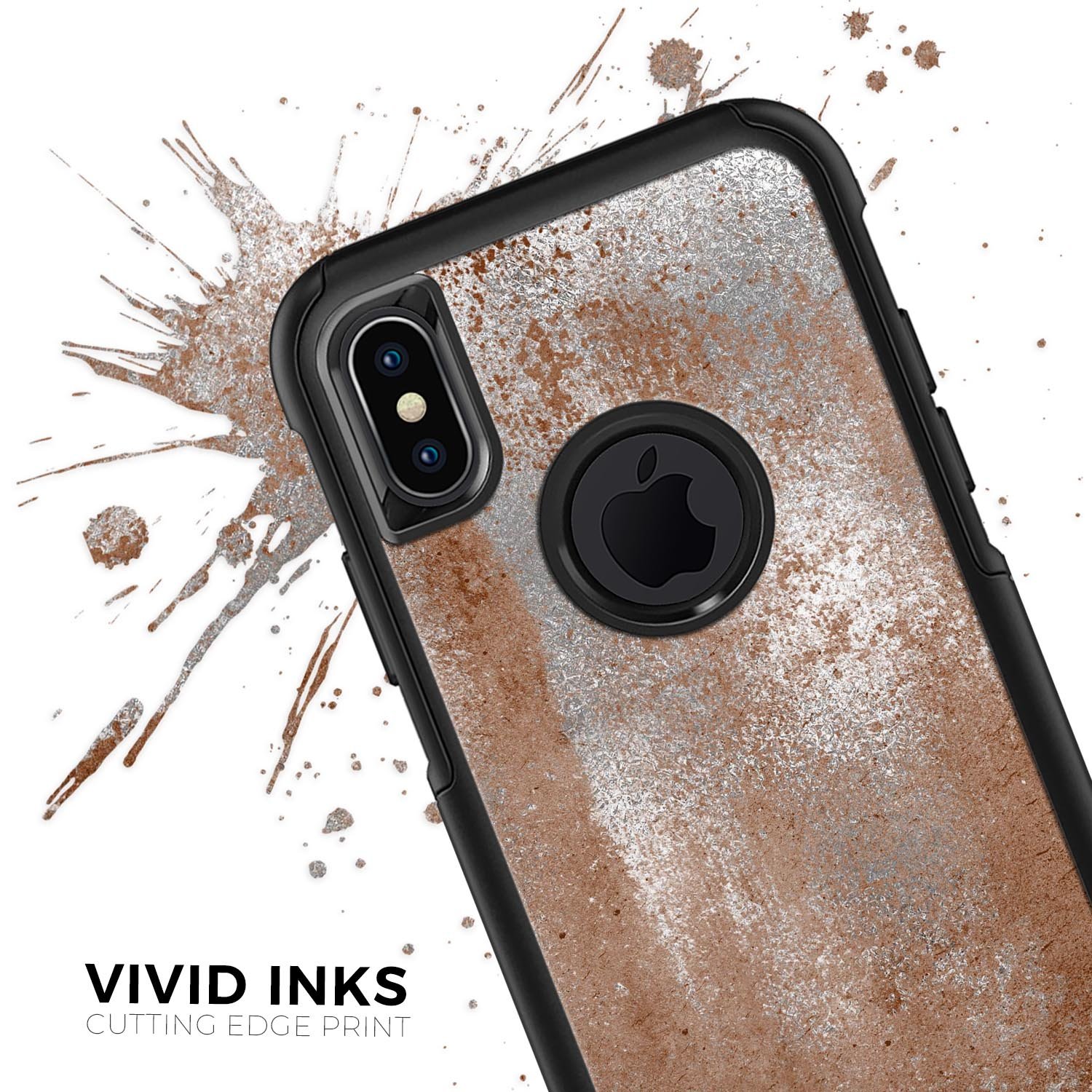 Distressed Silver Texture Skin Kit for iPhone OtterBox Cases, showcasing a sleek design and premium quality finish.