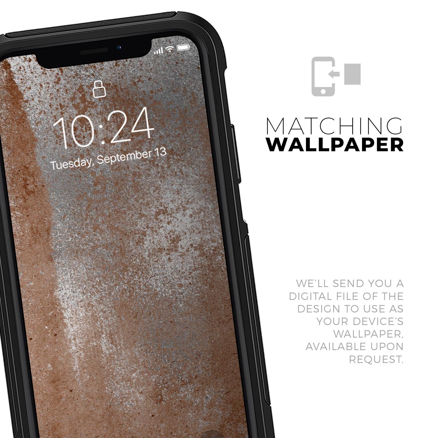 Distressed Silver Texture Skin Kit for iPhone OtterBox Cases, showcasing a sleek design and premium quality finish.