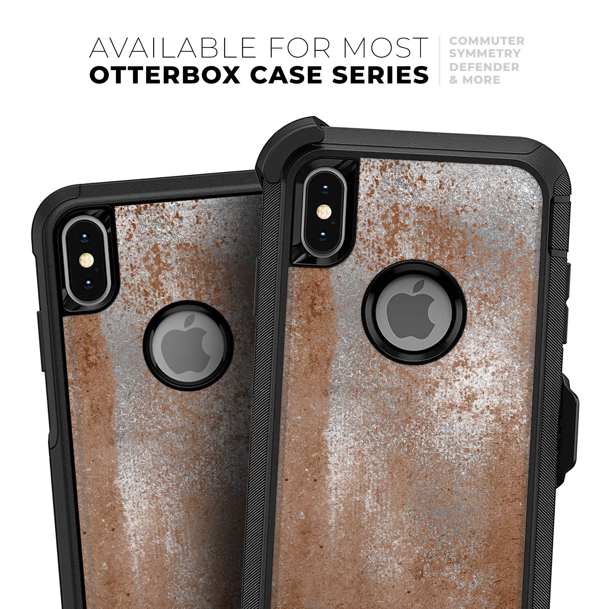 Distressed Silver Texture Skin Kit for iPhone OtterBox Cases, showcasing a sleek design and premium quality finish.