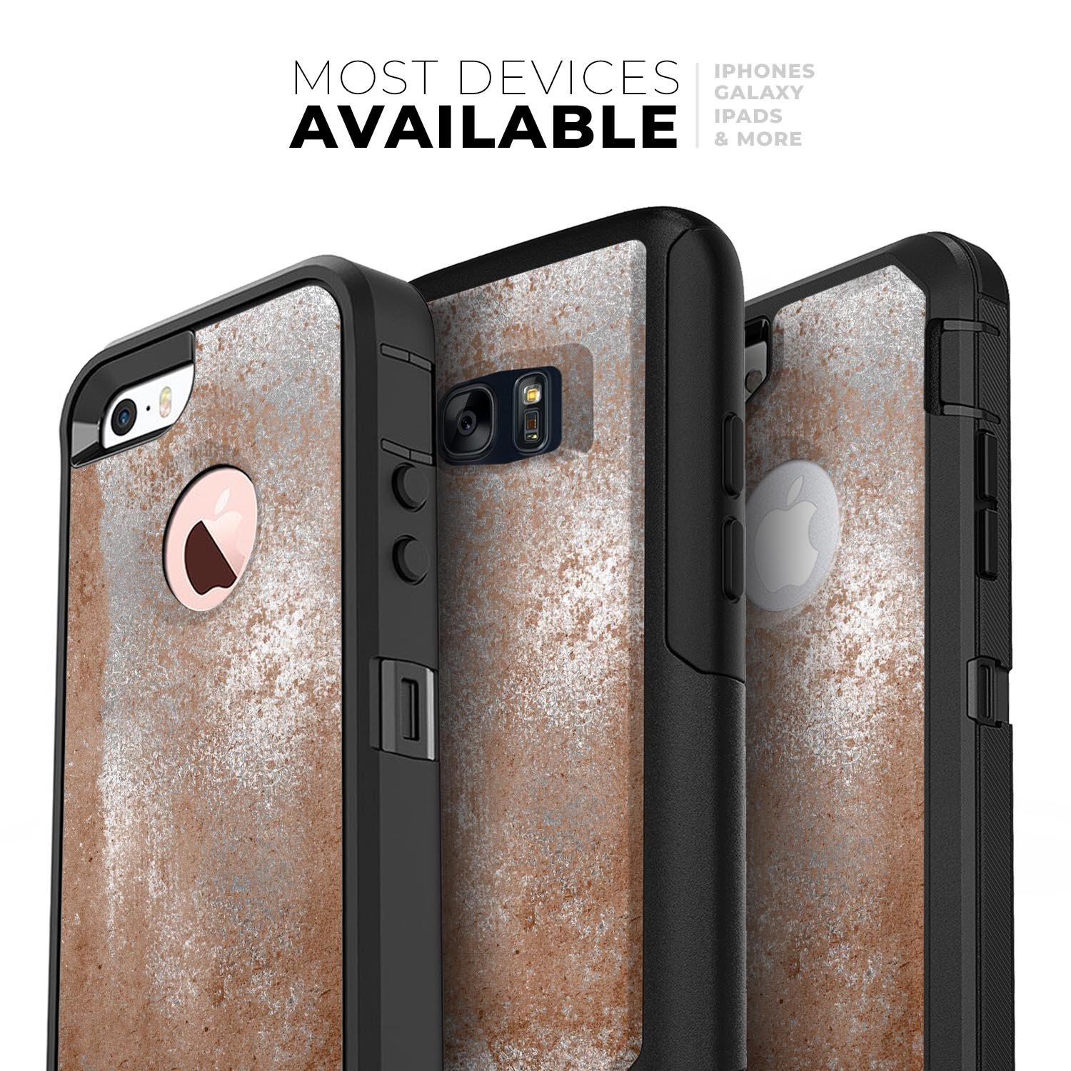 Distressed Silver Texture Skin Kit for iPhone OtterBox Cases, showcasing a sleek design and premium quality finish.