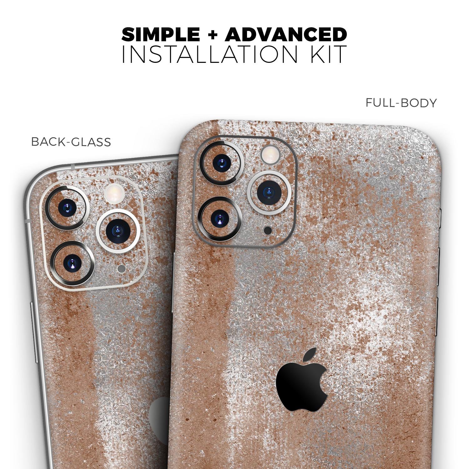 Distressed Silver Texture Skin-Kit for Apple iPhone, showcasing a sleek design and premium vinyl material.