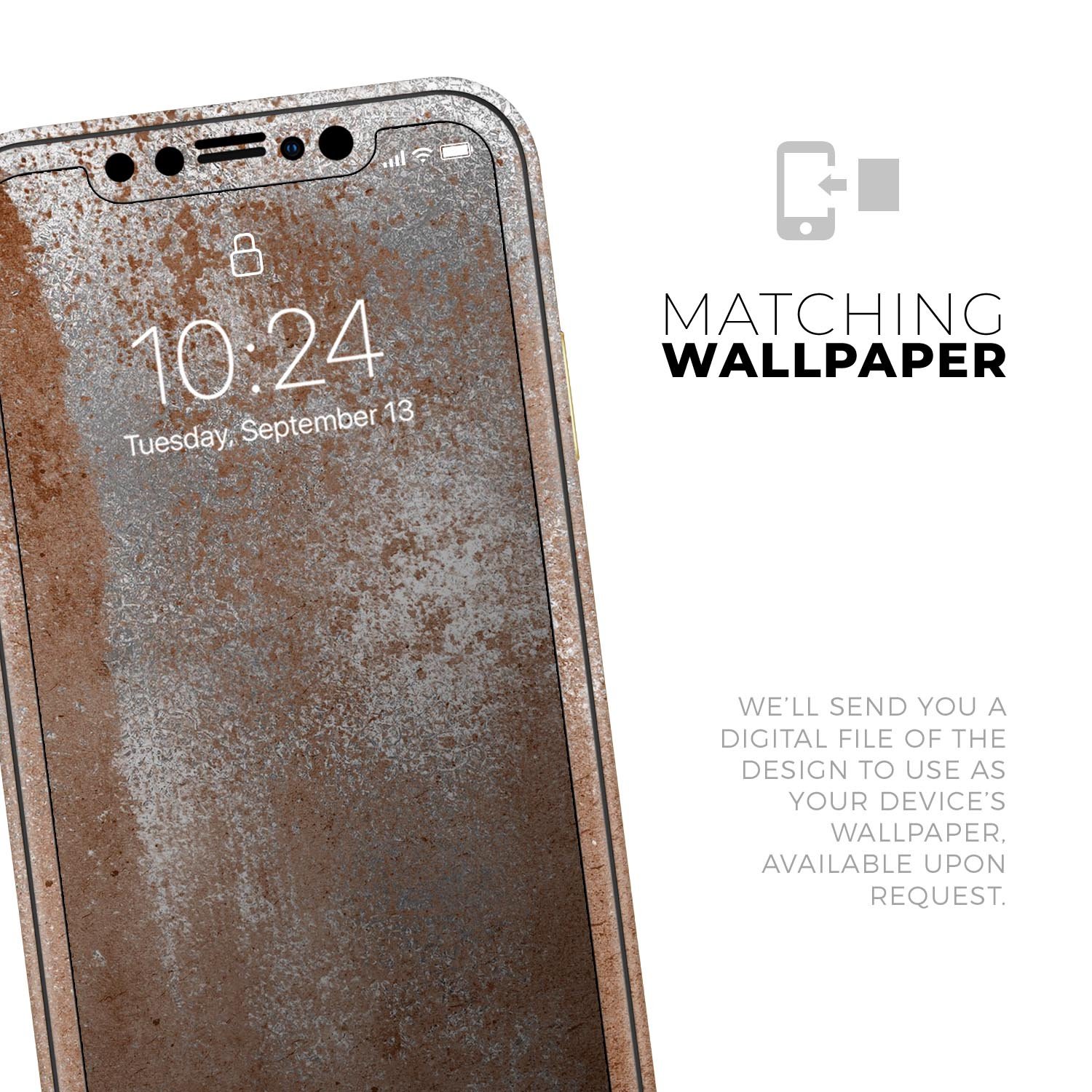 Distressed Silver Texture Skin-Kit for Apple iPhone, showcasing a sleek design and premium vinyl material.