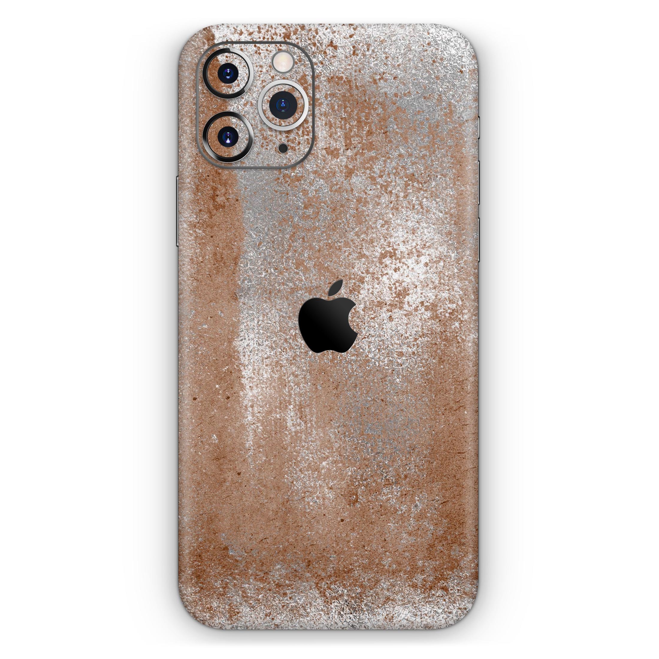 Distressed Silver Texture Skin-Kit for Apple iPhone, showcasing a sleek design and premium vinyl material.