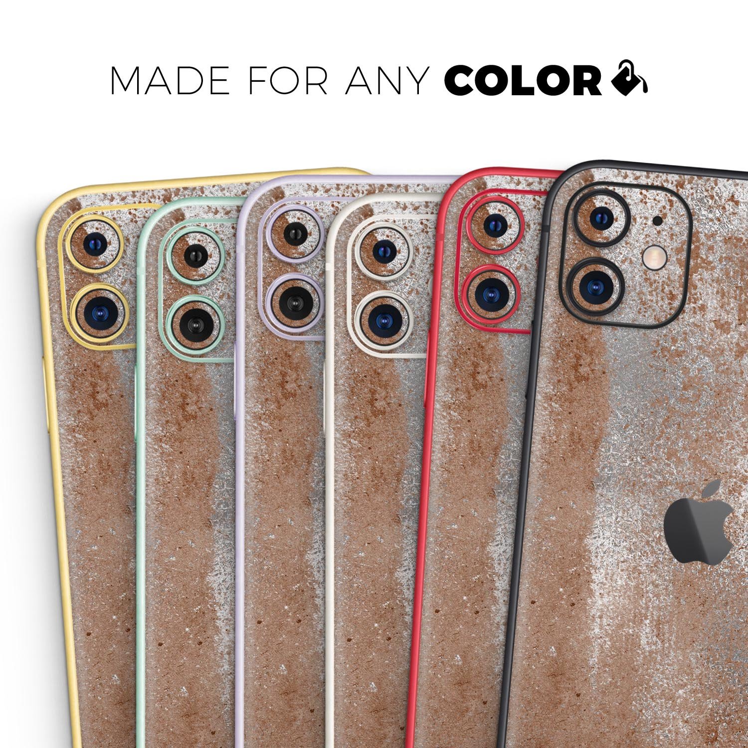 Distressed Silver Texture Skin-Kit for Apple iPhone, showcasing a sleek design and premium vinyl material.