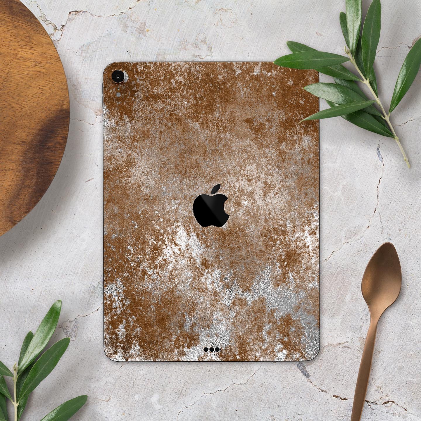 Distressed Silver Texture skin decal for Apple devices, showcasing a sleek design and premium quality finish.