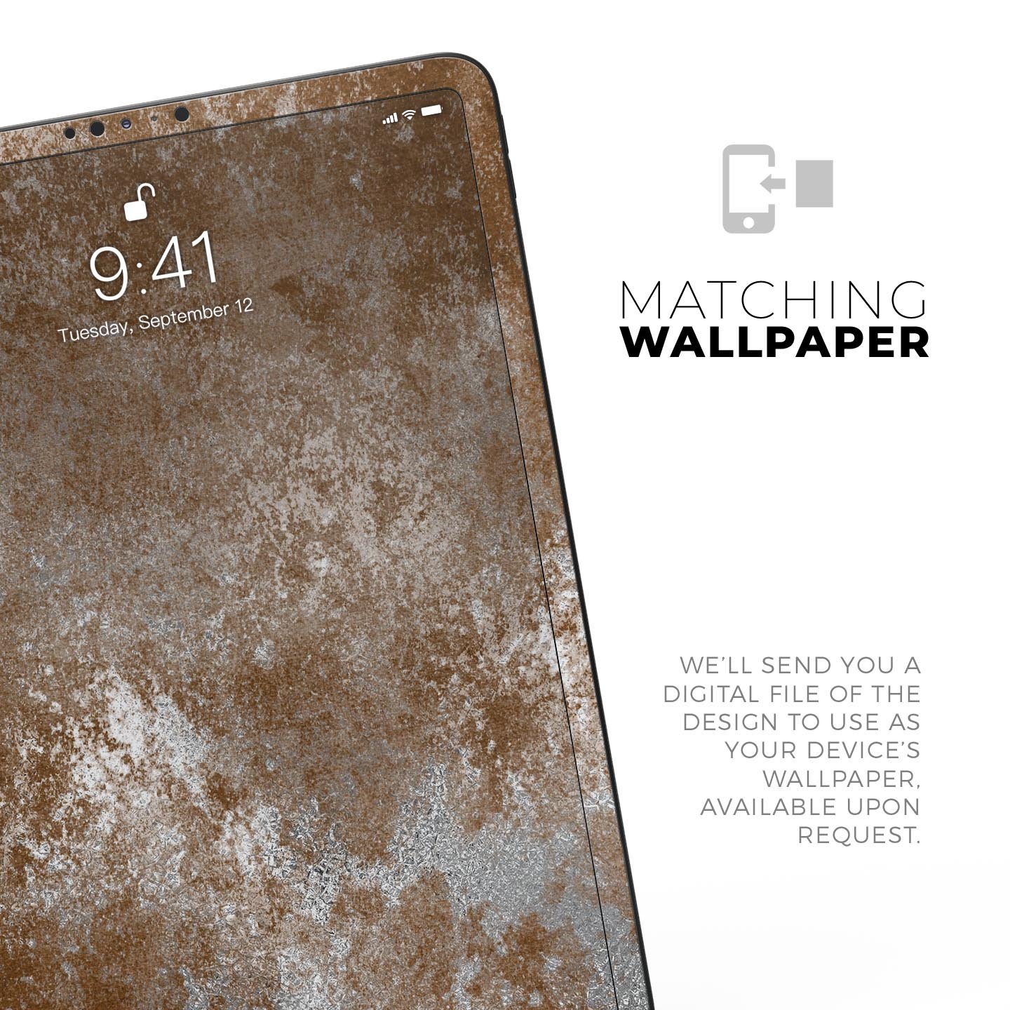 Distressed Silver Texture skin decal for Apple devices, showcasing a sleek design and premium quality finish.