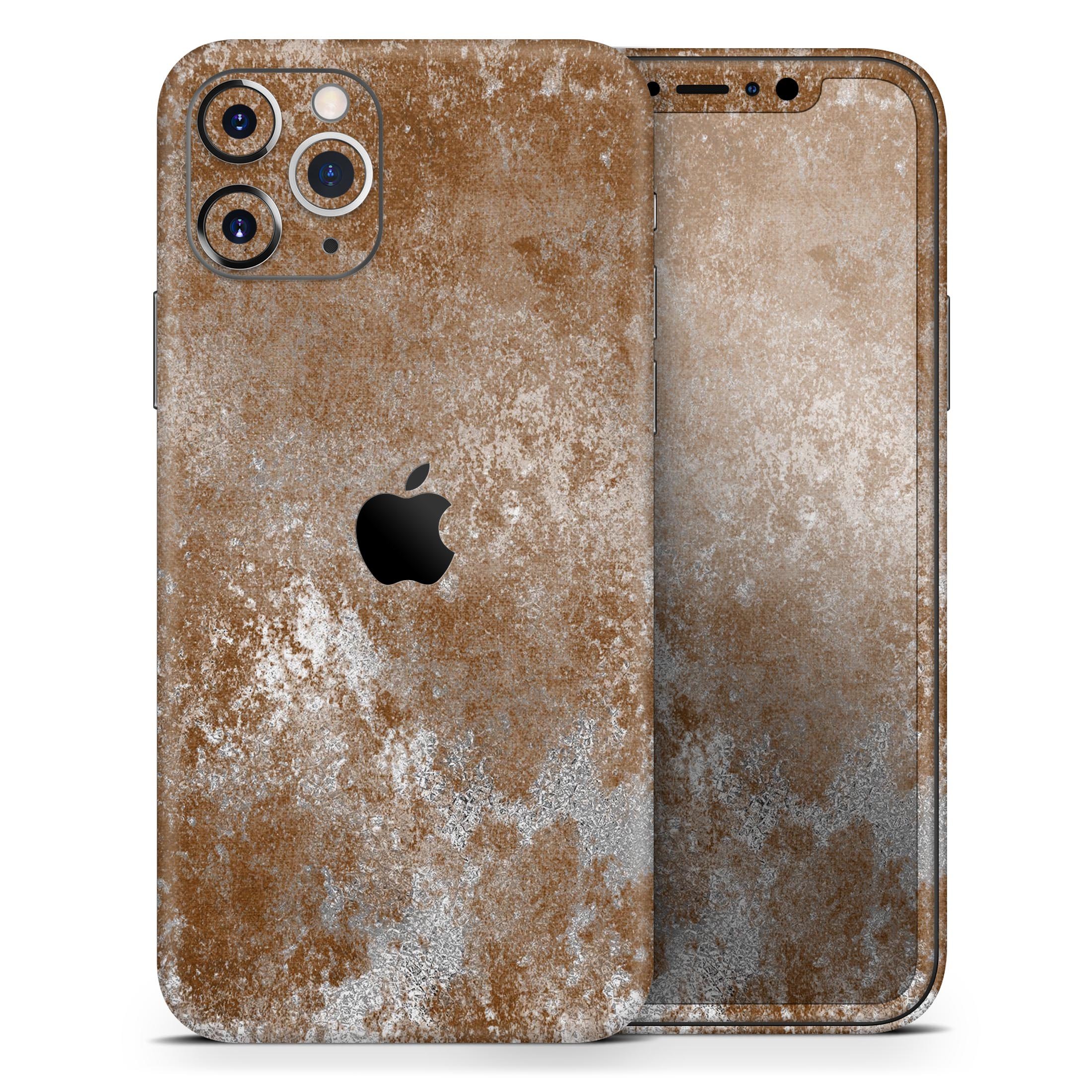 Distressed Silver Texture skin for Apple iPhone, showcasing a sleek design and premium vinyl material.