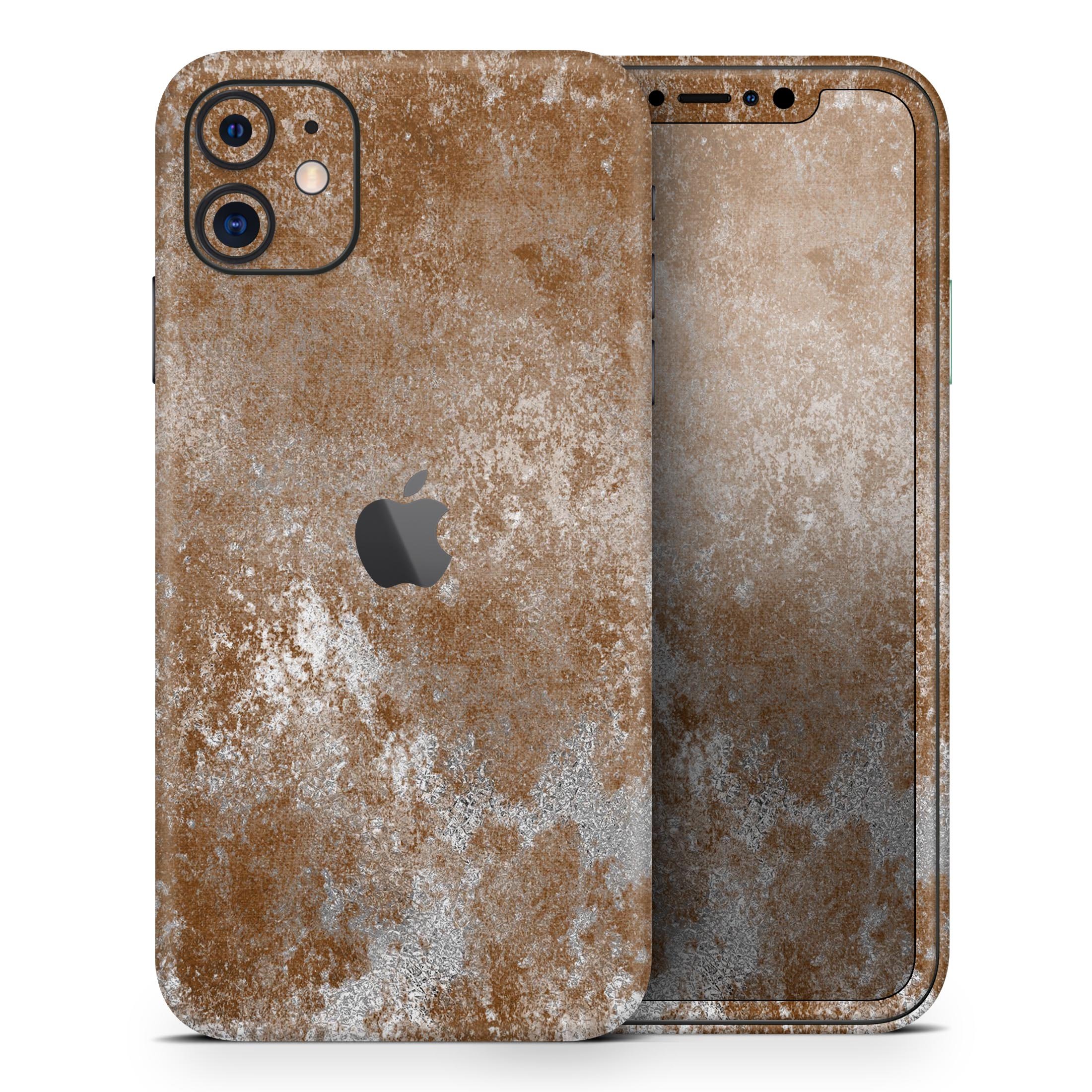 Distressed Silver Texture skin for Apple iPhone, showcasing a sleek design and premium vinyl material.