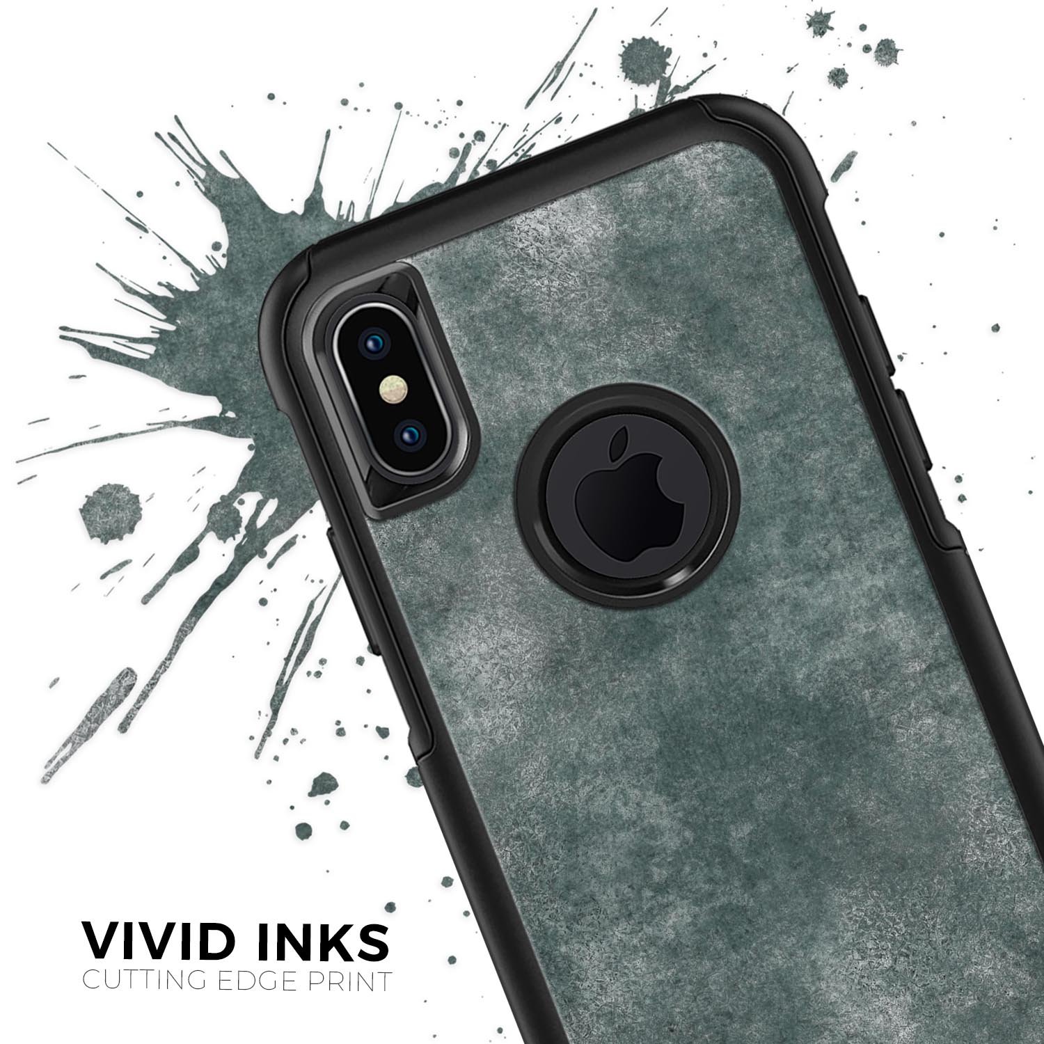 Distressed Silver Texture Skin Kit for iPhone OtterBox Cases, showcasing a sleek design and premium finish.