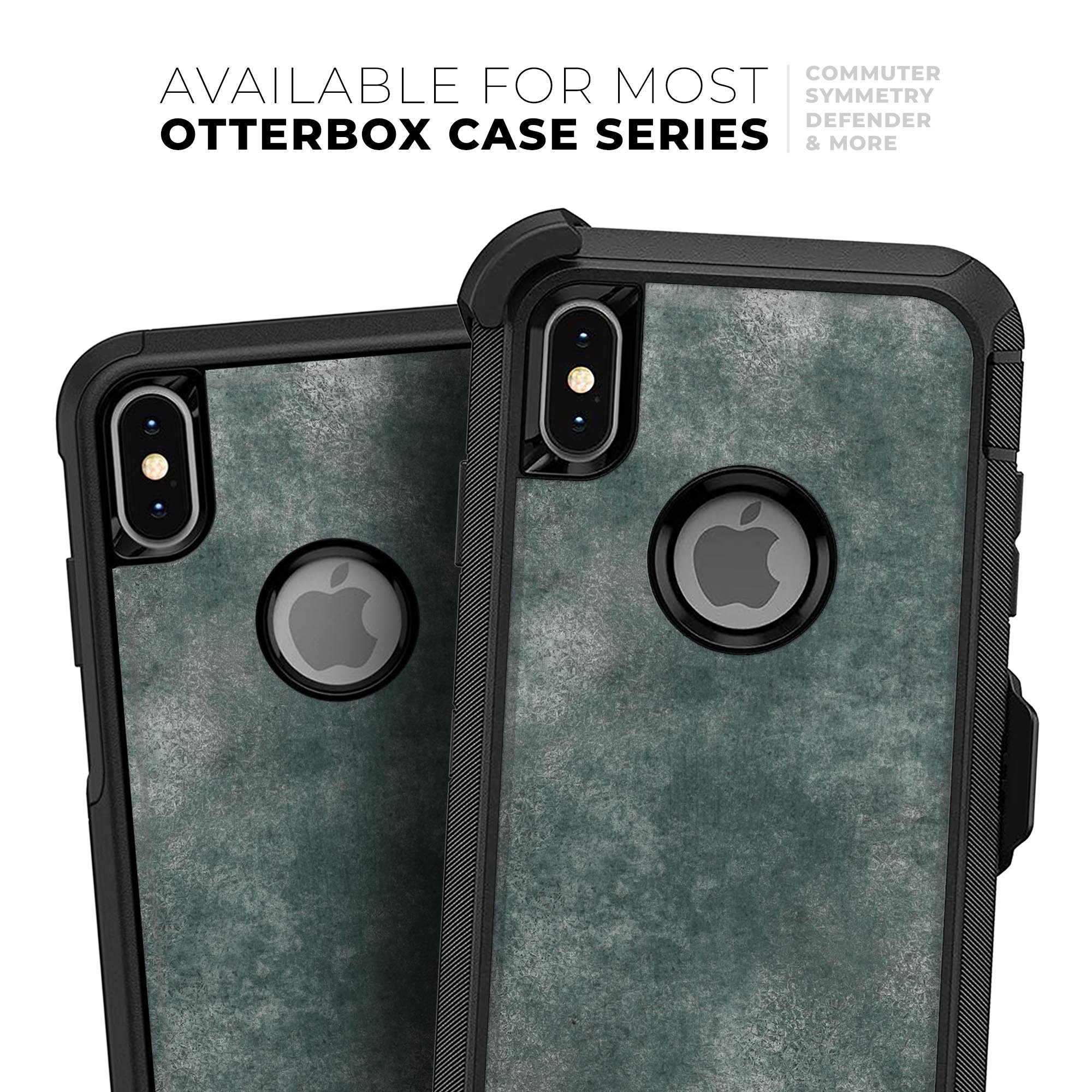 Distressed Silver Texture Skin Kit for iPhone OtterBox Cases, showcasing a sleek design and premium finish.