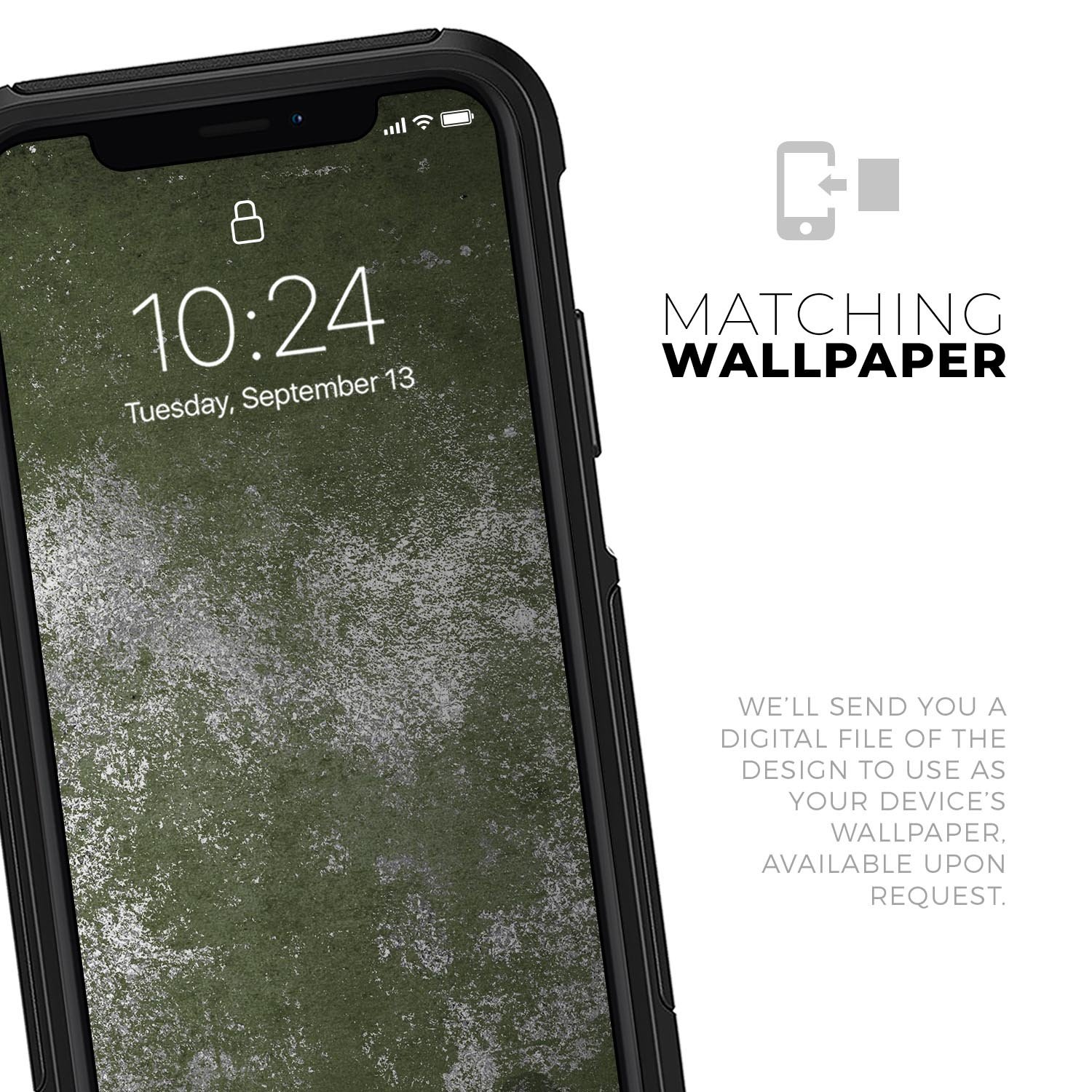 Distressed Silver Texture Skin Kit for iPhone OtterBox Cases, showcasing a sleek design and premium quality materials.