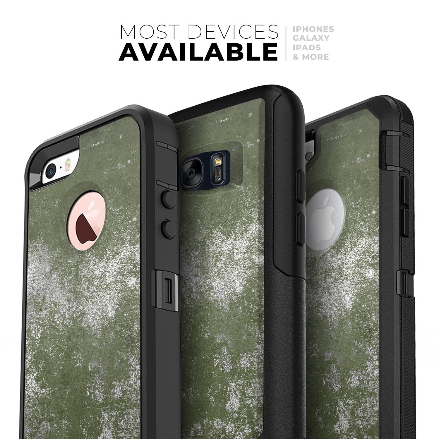 Distressed Silver Texture Skin Kit for iPhone OtterBox Cases, showcasing a sleek design and premium quality materials.