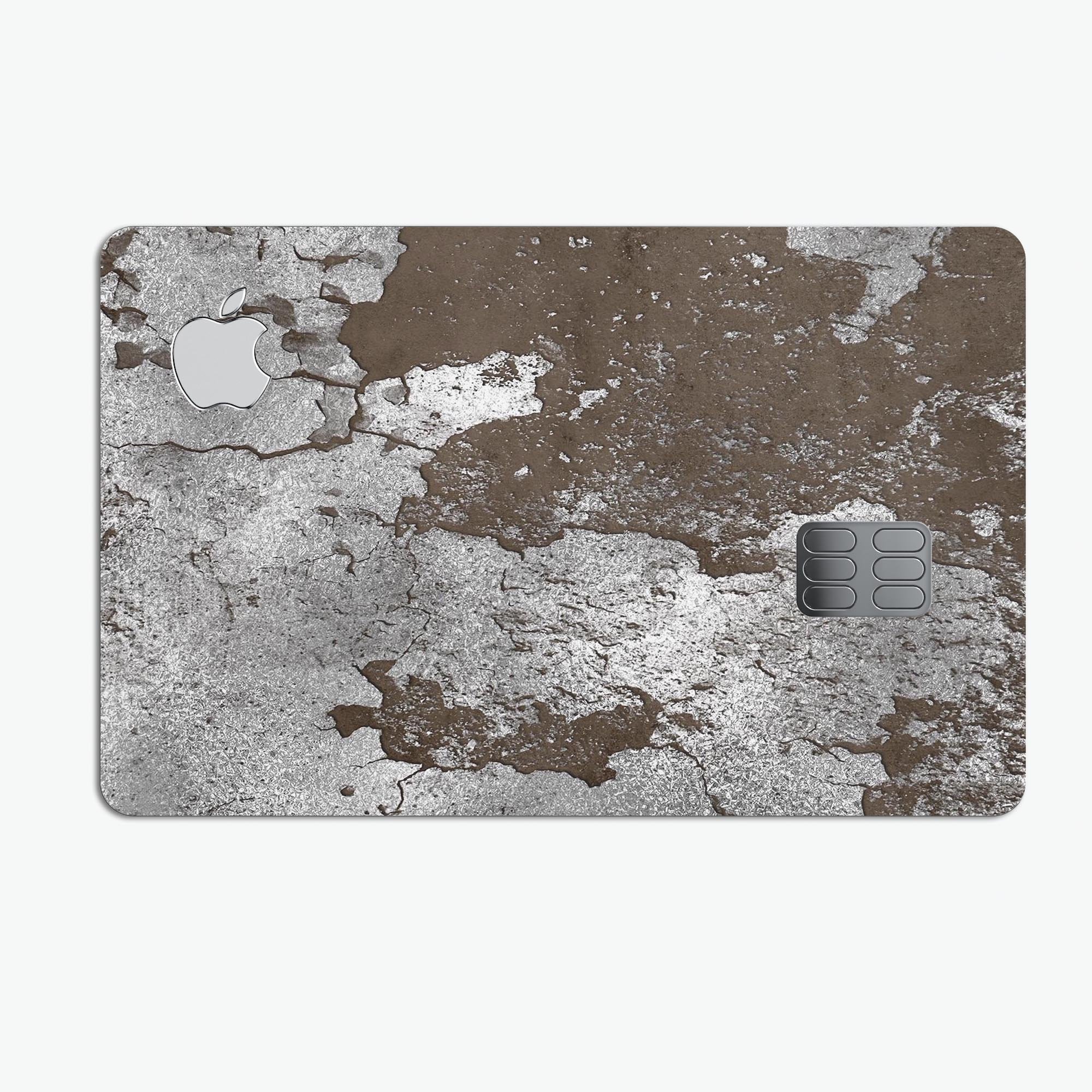 Distressed Silver Texture skin decal for Apple Card, showcasing premium vinyl material and stylish design.