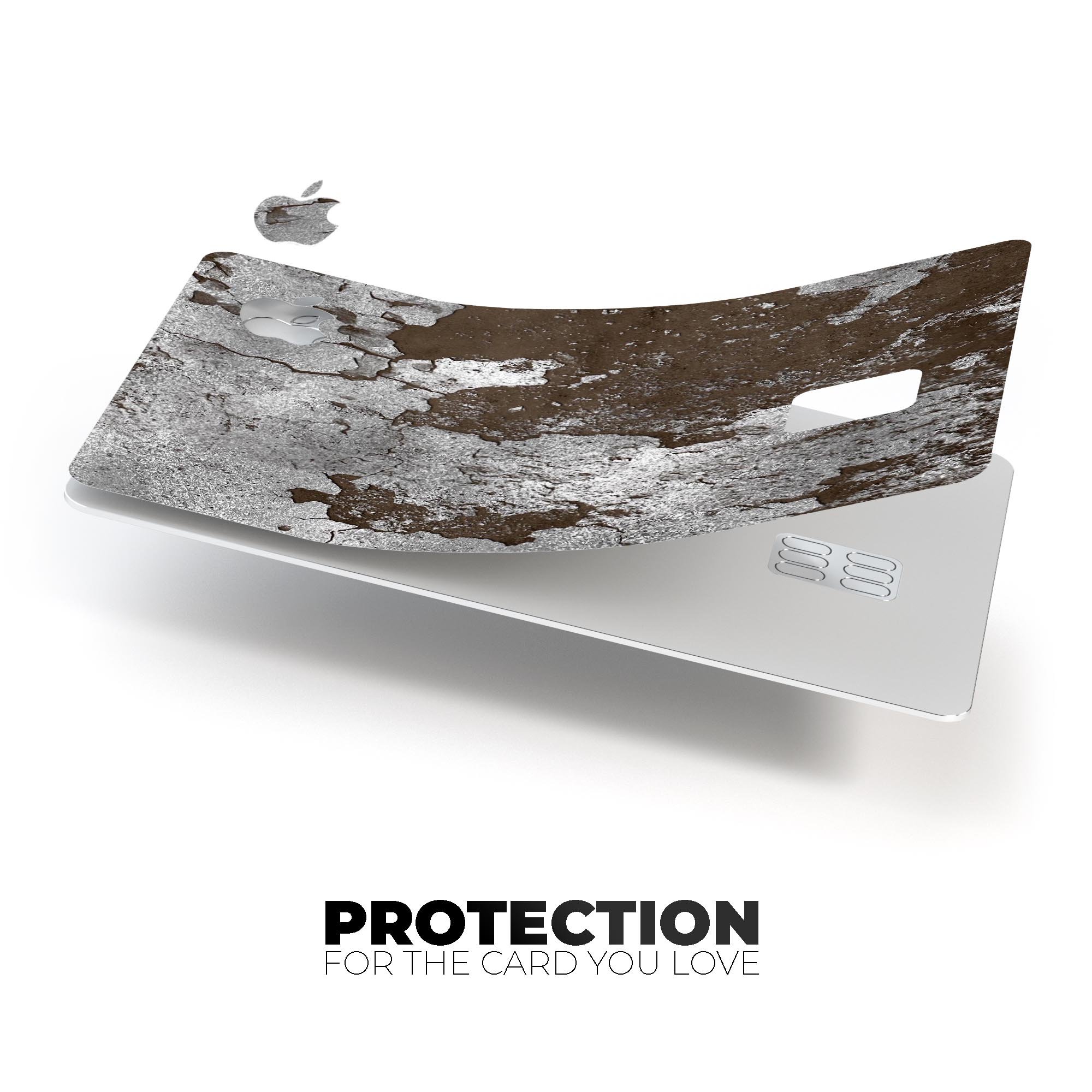 Distressed Silver Texture skin decal for Apple Card, showcasing premium vinyl material and stylish design.